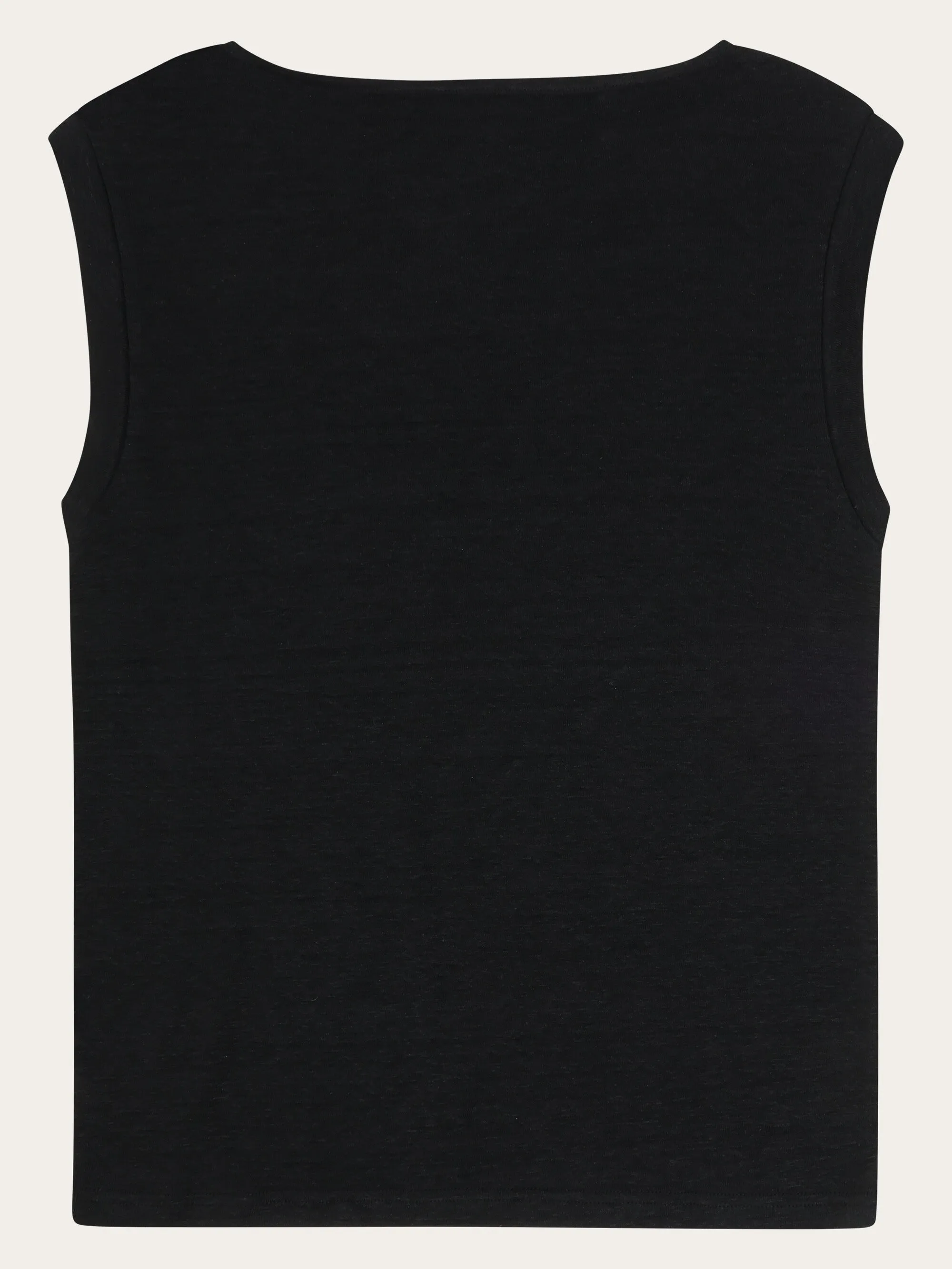 Loose fold up linen t-shirt - Black Jet Knowledge Cotton