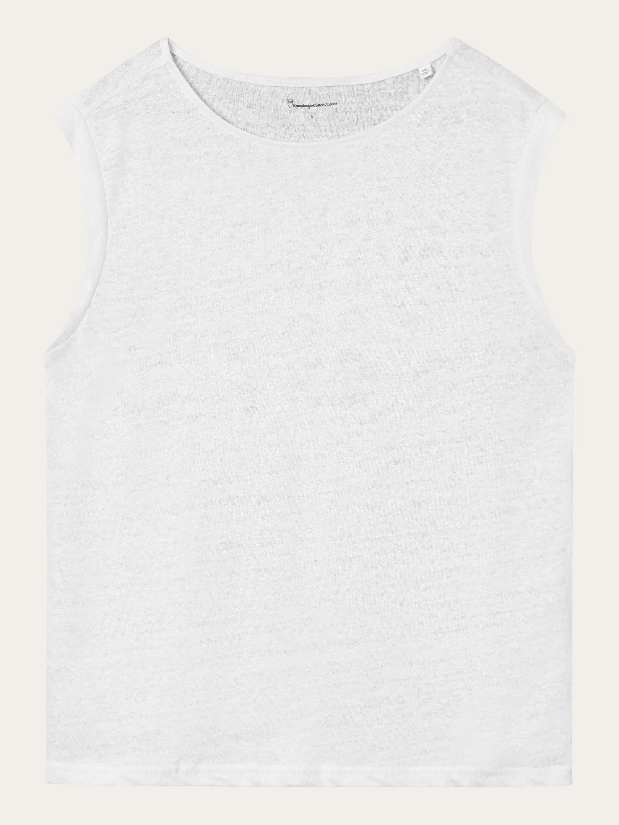 Loose fold up linen t-shirt - Bright White Knowledge Cotton