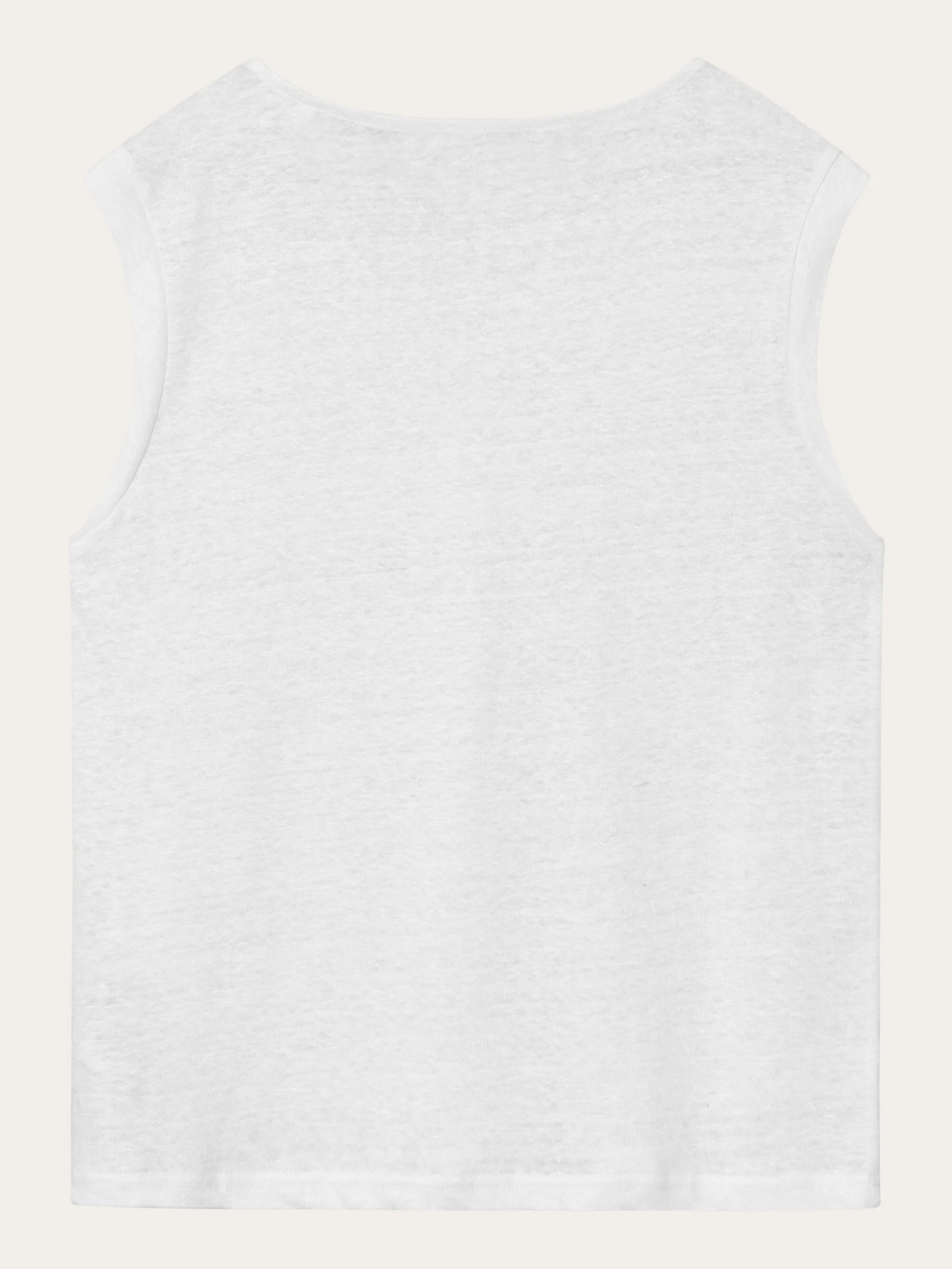 Loose fold up linen t-shirt - Bright White Knowledge Cotton