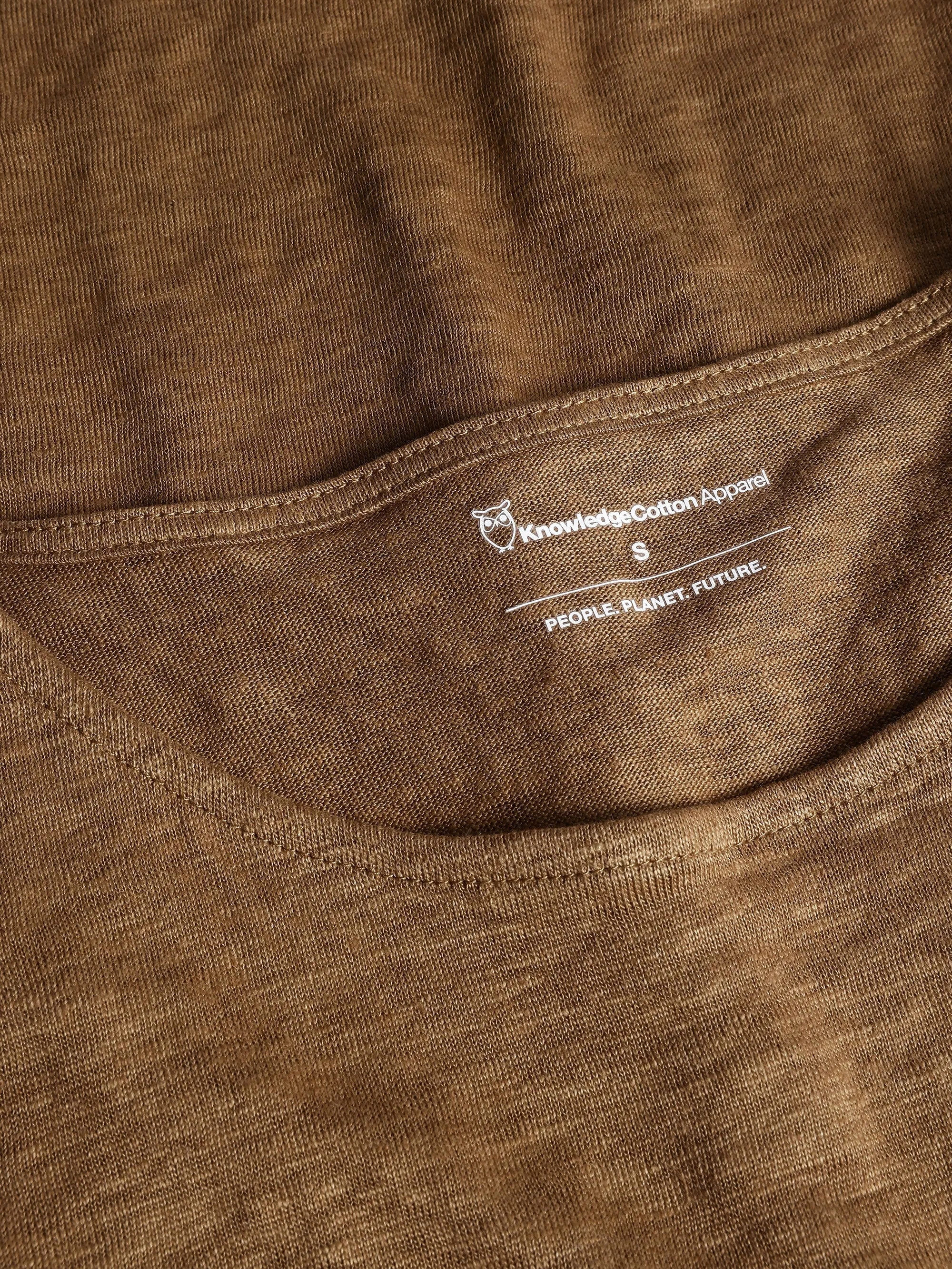 Loose fold up linen t-shirt - Tuffet Knowledge Cotton
