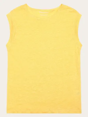 Loose fold up linen t-shirt - Yarrow Knowledge Cotton