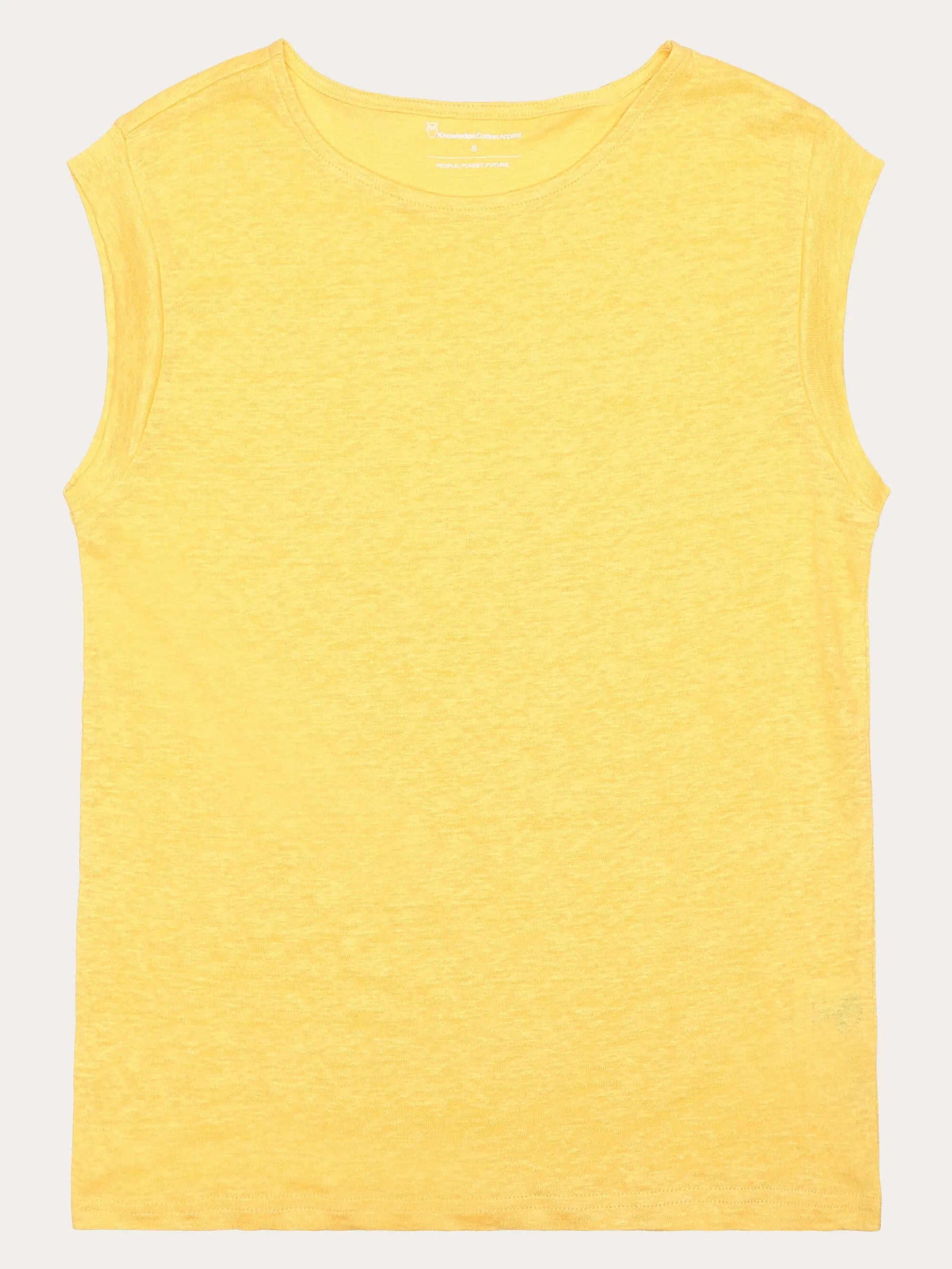 Loose fold up linen t-shirt - Yarrow Knowledge Cotton