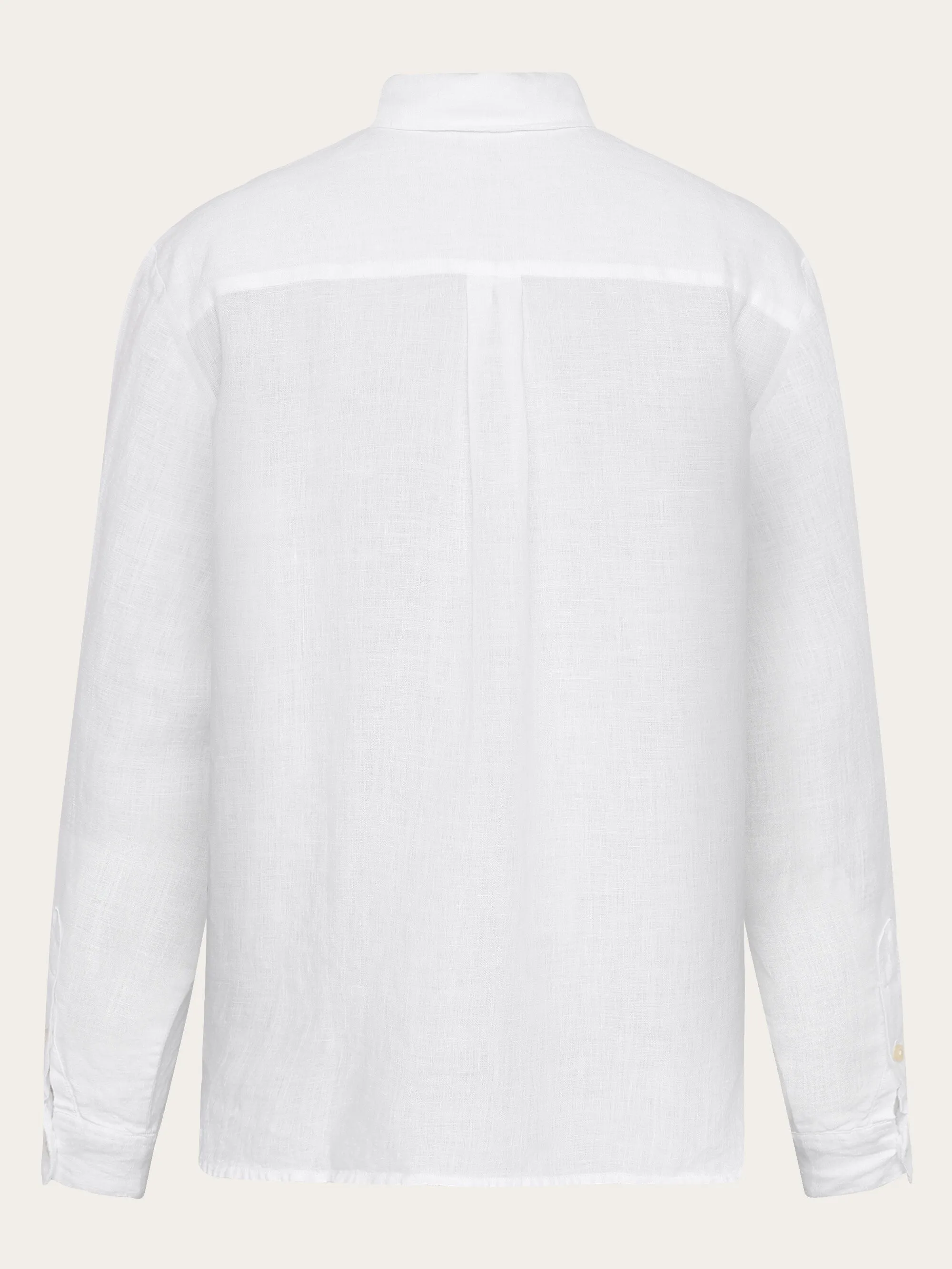Loose linen long sleeved shirt - GOTS/Vegan - Bright White Knowledge Cotton