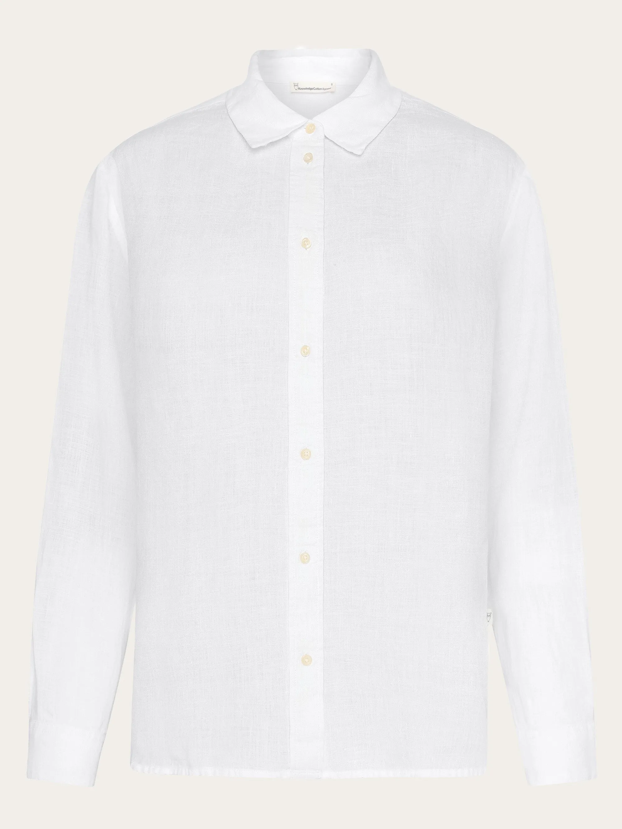 Loose linen long sleeved shirt - GOTS/Vegan - Bright White Knowledge Cotton