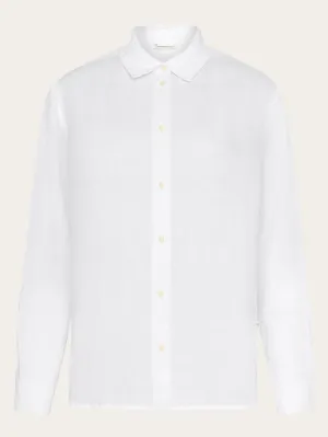 Loose linen long sleeved shirt - GOTS/Vegan - Bright White Knowledge Cotton