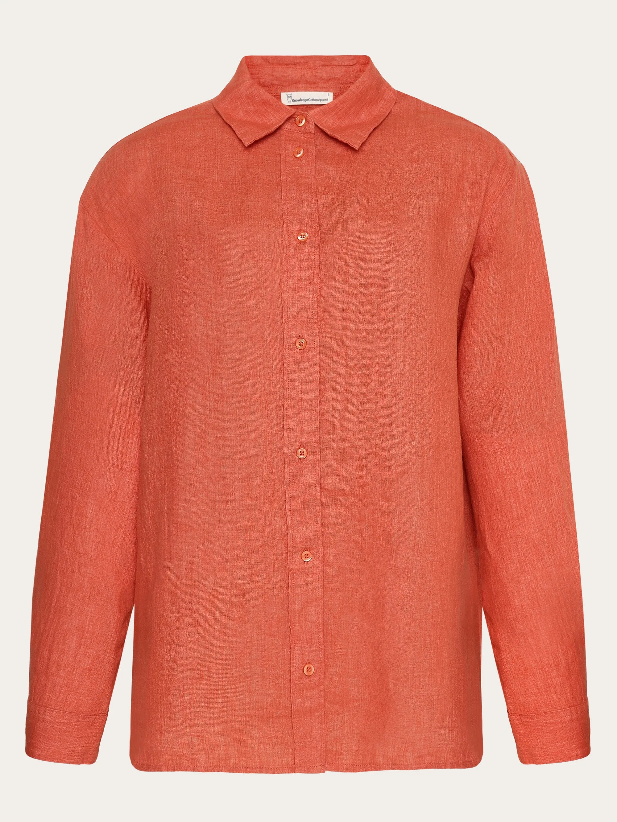 Loose linen long sleeved shirt - GOTS/Vegan - Langoustino Knowledge Cotton