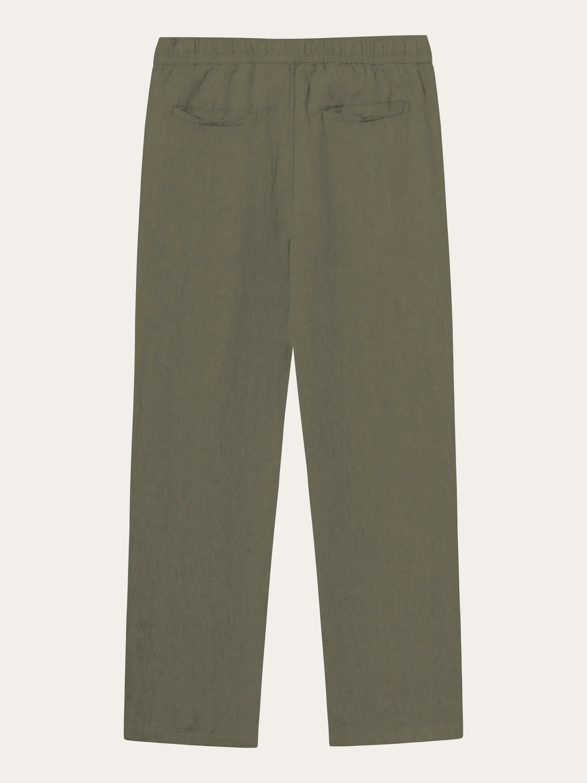 Loose linen pant - Burned Olive Knowledge Cotton