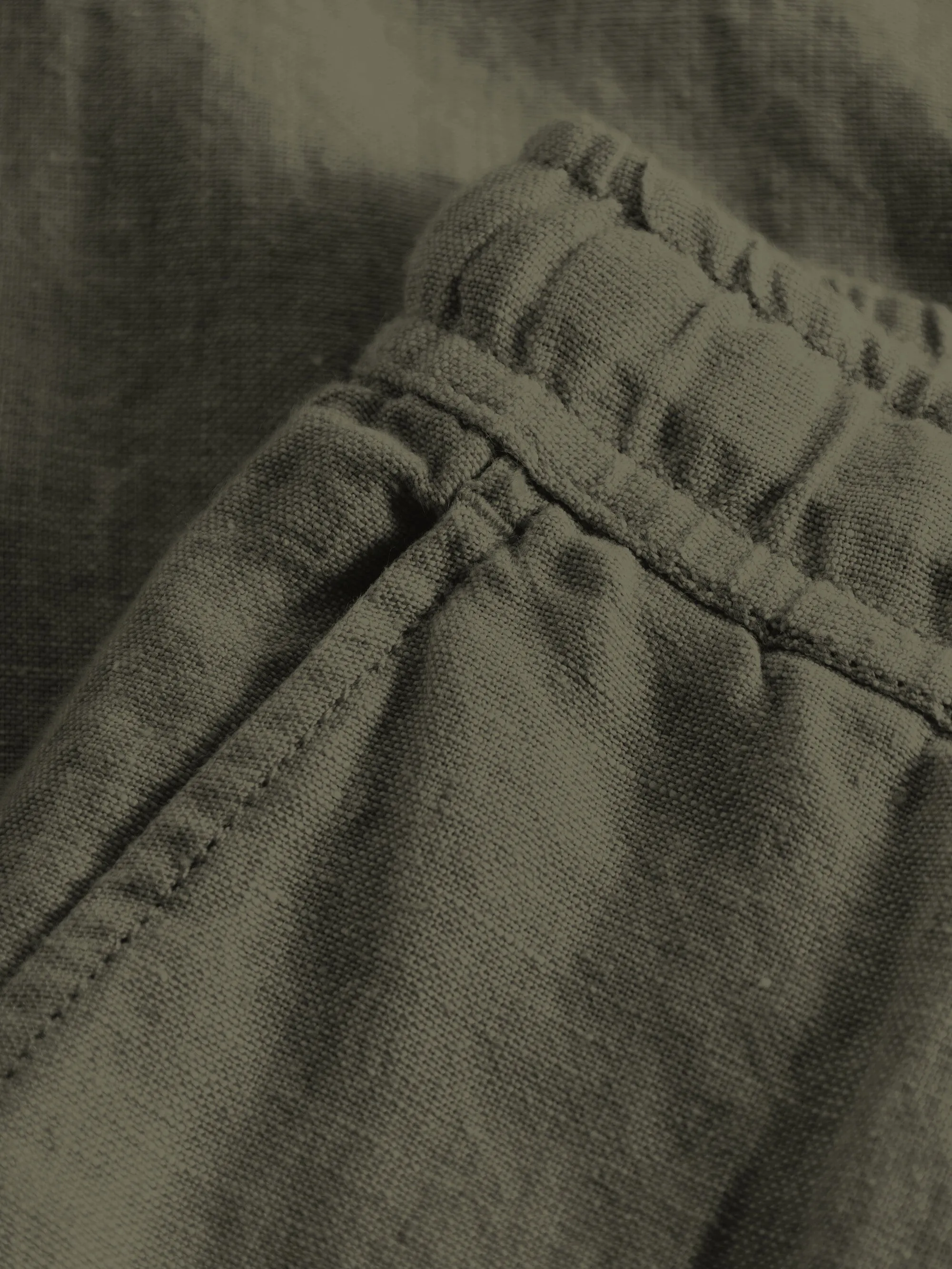 Loose linen pant - Burned Olive Knowledge Cotton