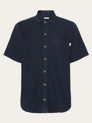 Loose short sleeve cotton solid striped jersey shirt GOTS/Vegan - Night Sky Knowledge Cotton