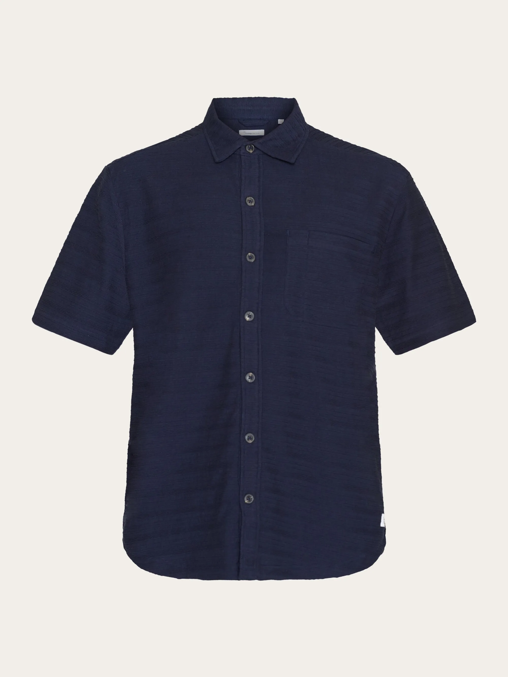 Loose short sleeve cotton solid striped jersey shirt GOTS/Vegan - Night Sky Knowledge Cotton