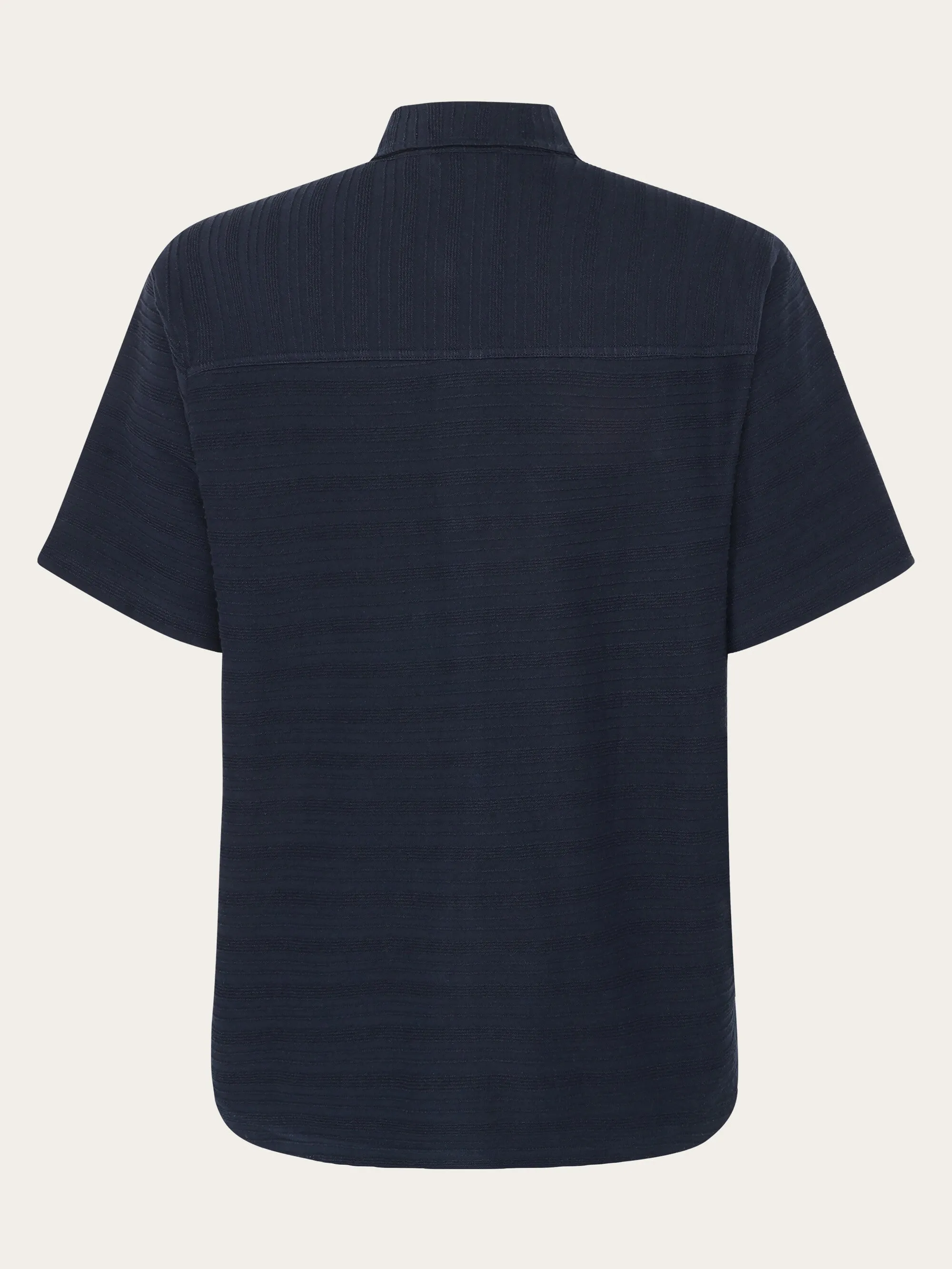 Loose short sleeve cotton solid striped jersey shirt GOTS/Vegan - Night Sky Knowledge Cotton