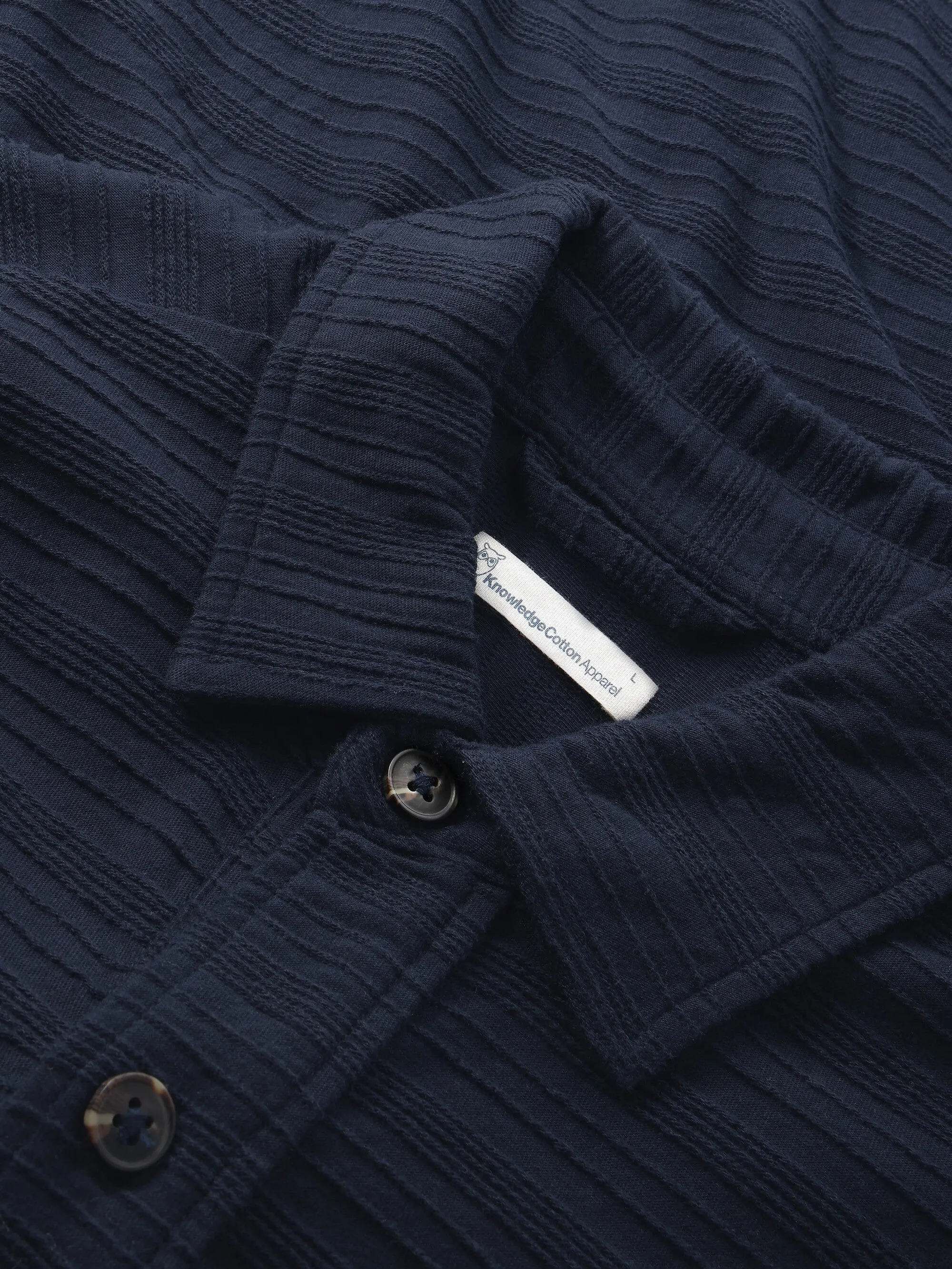 Loose short sleeve cotton solid striped jersey shirt GOTS/Vegan - Night Sky Knowledge Cotton