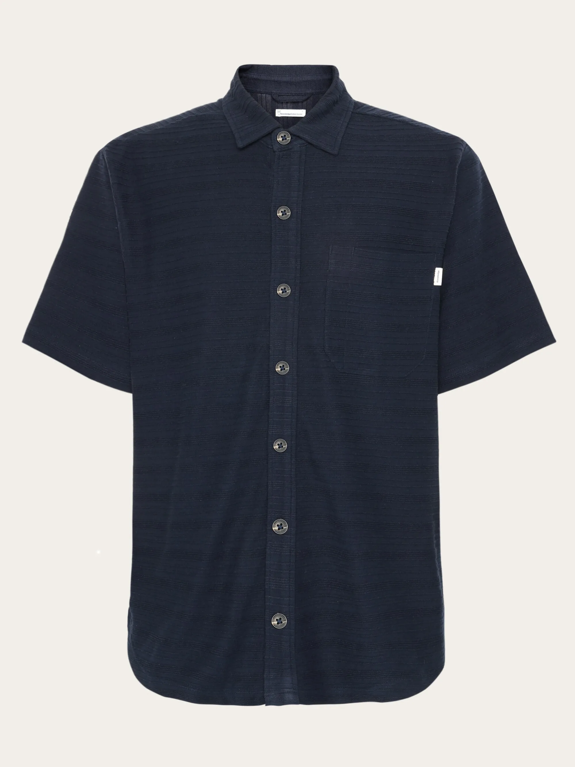 Loose short sleeve cotton solid striped jersey shirt GOTS/Vegan - Night Sky Knowledge Cotton