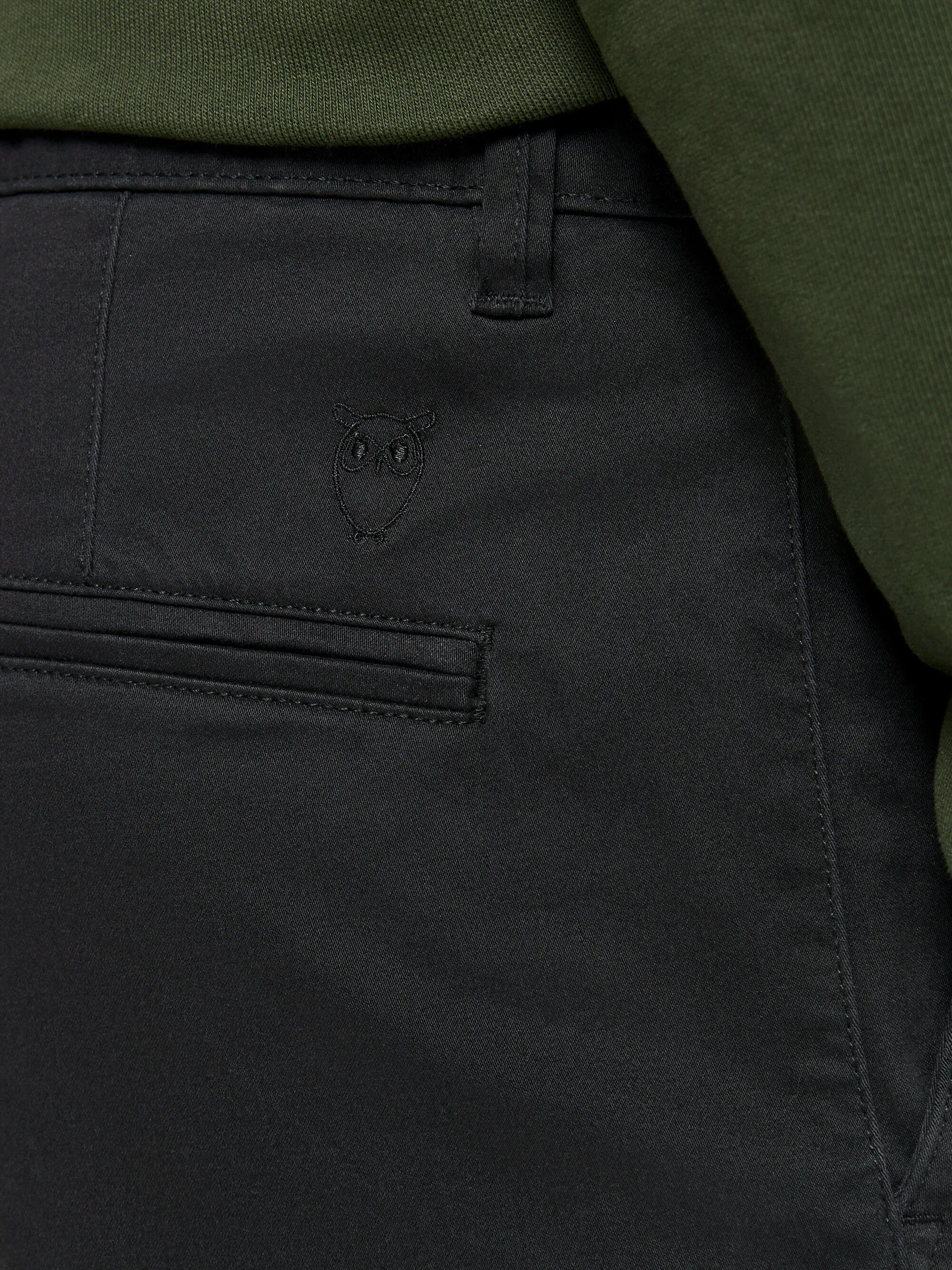 LUCA slim twill chino pants - Black Jet Knowledge Cotton