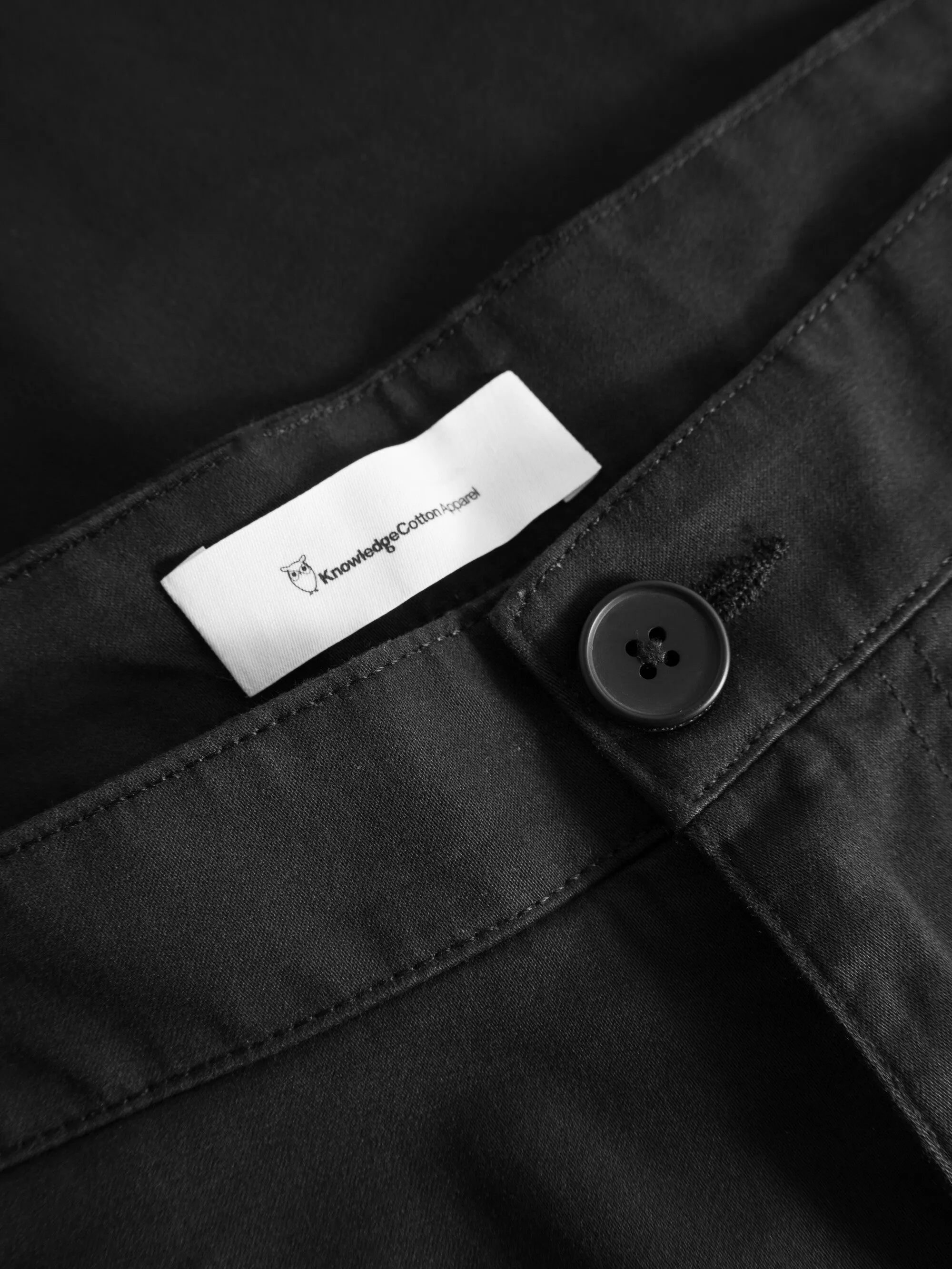 LUCA slim twill chino pants - Black Jet Knowledge Cotton