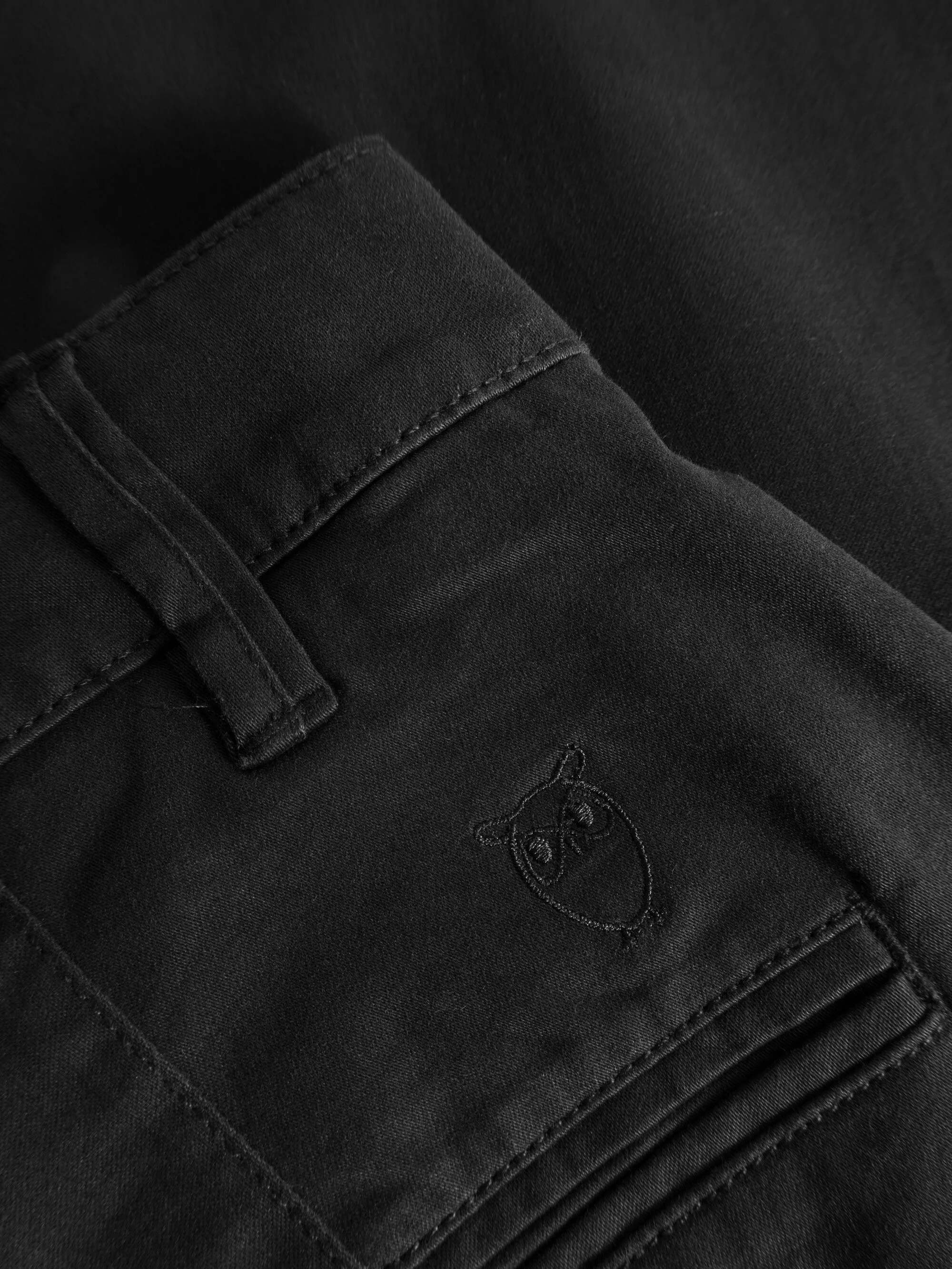 LUCA slim twill chino pants - Black Jet Knowledge Cotton
