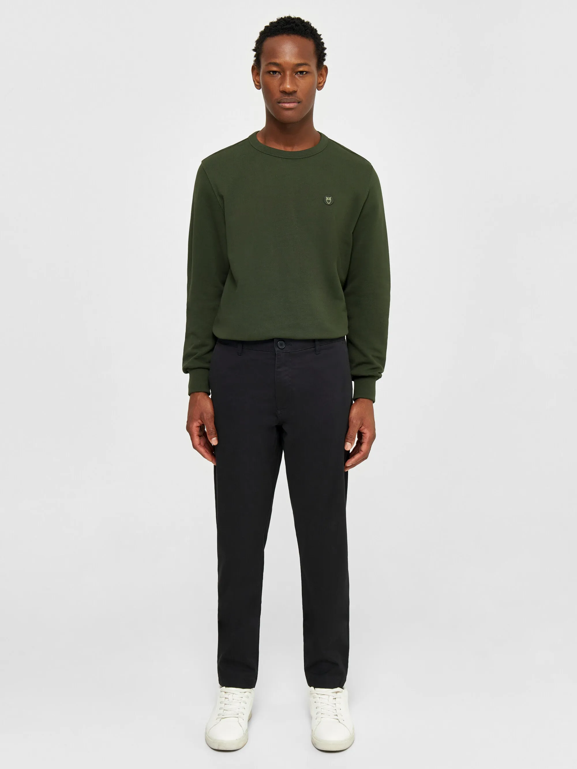 LUCA slim twill chino pants - Black Jet Knowledge Cotton