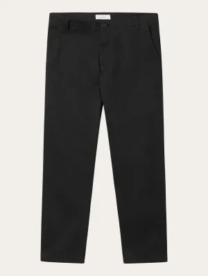 LUCA slim twill chino pants - Black Jet Knowledge Cotton