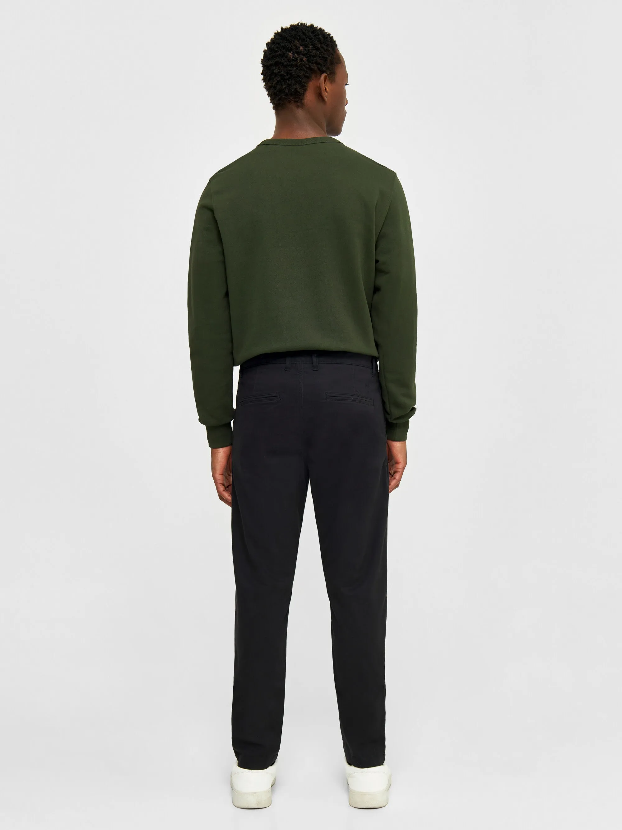LUCA slim twill chino pants - Black Jet Knowledge Cotton