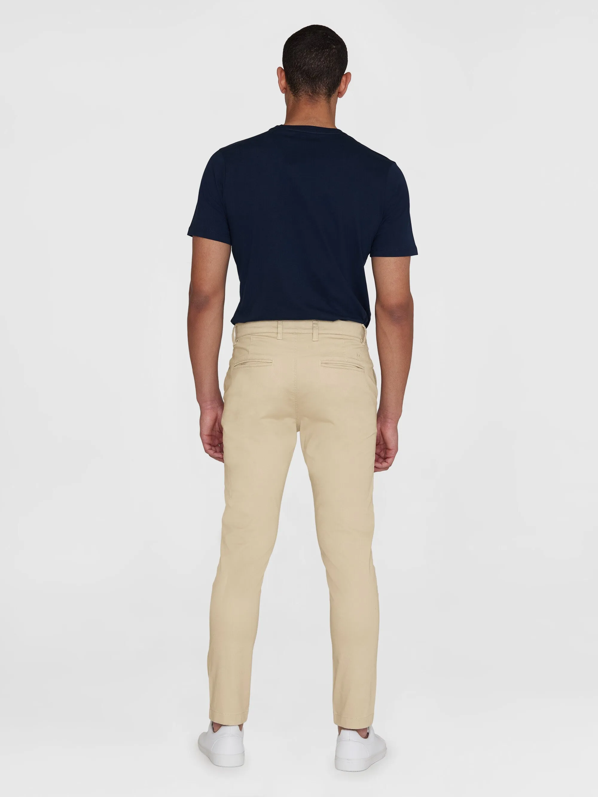 LUCA slim twill chino pants - Light feather gray Knowledge Cotton