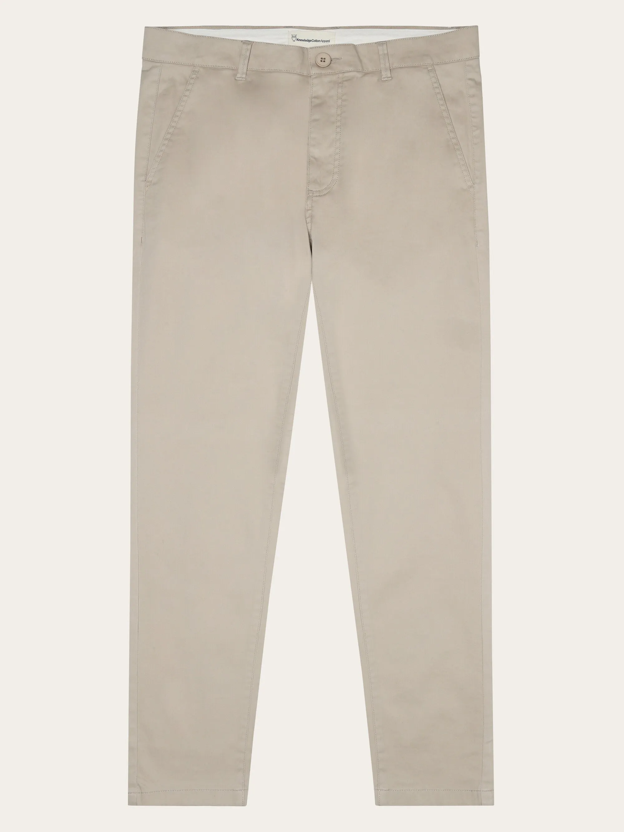 LUCA slim twill chino pants - Light feather gray Knowledge Cotton