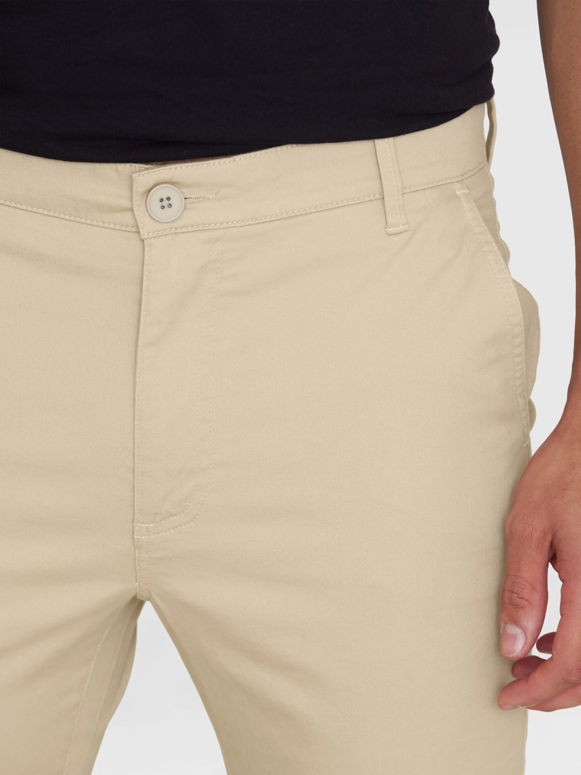 LUCA slim twill chino pants - Light feather gray Knowledge Cotton