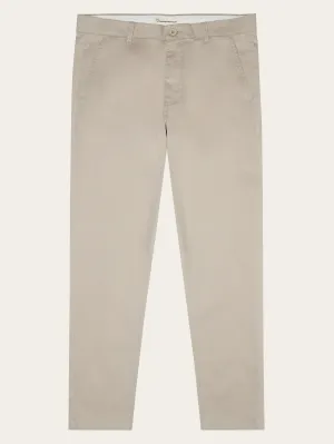 LUCA slim twill chino pants - Light feather gray Knowledge Cotton