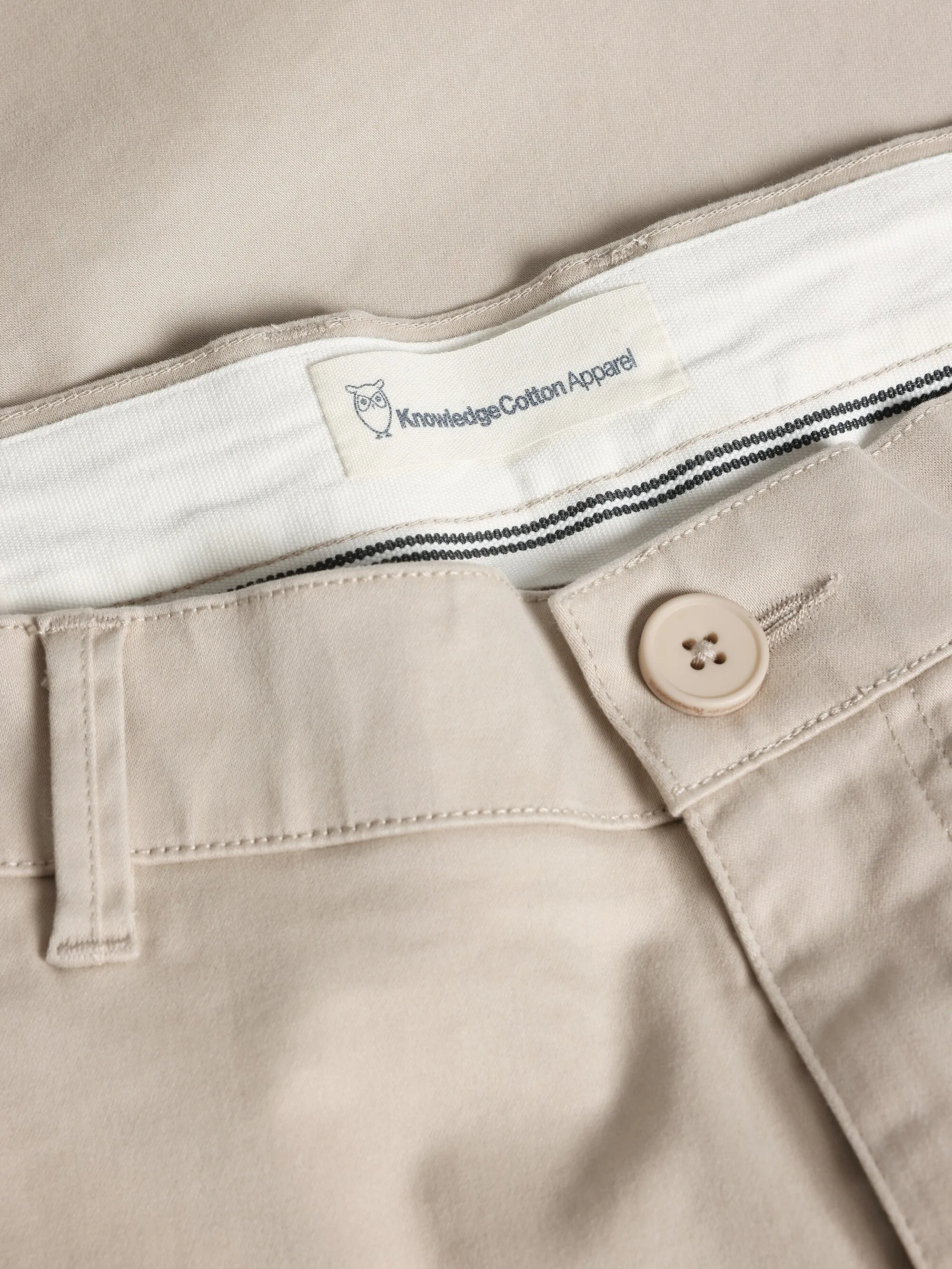 LUCA slim twill chino pants - Light feather gray Knowledge Cotton