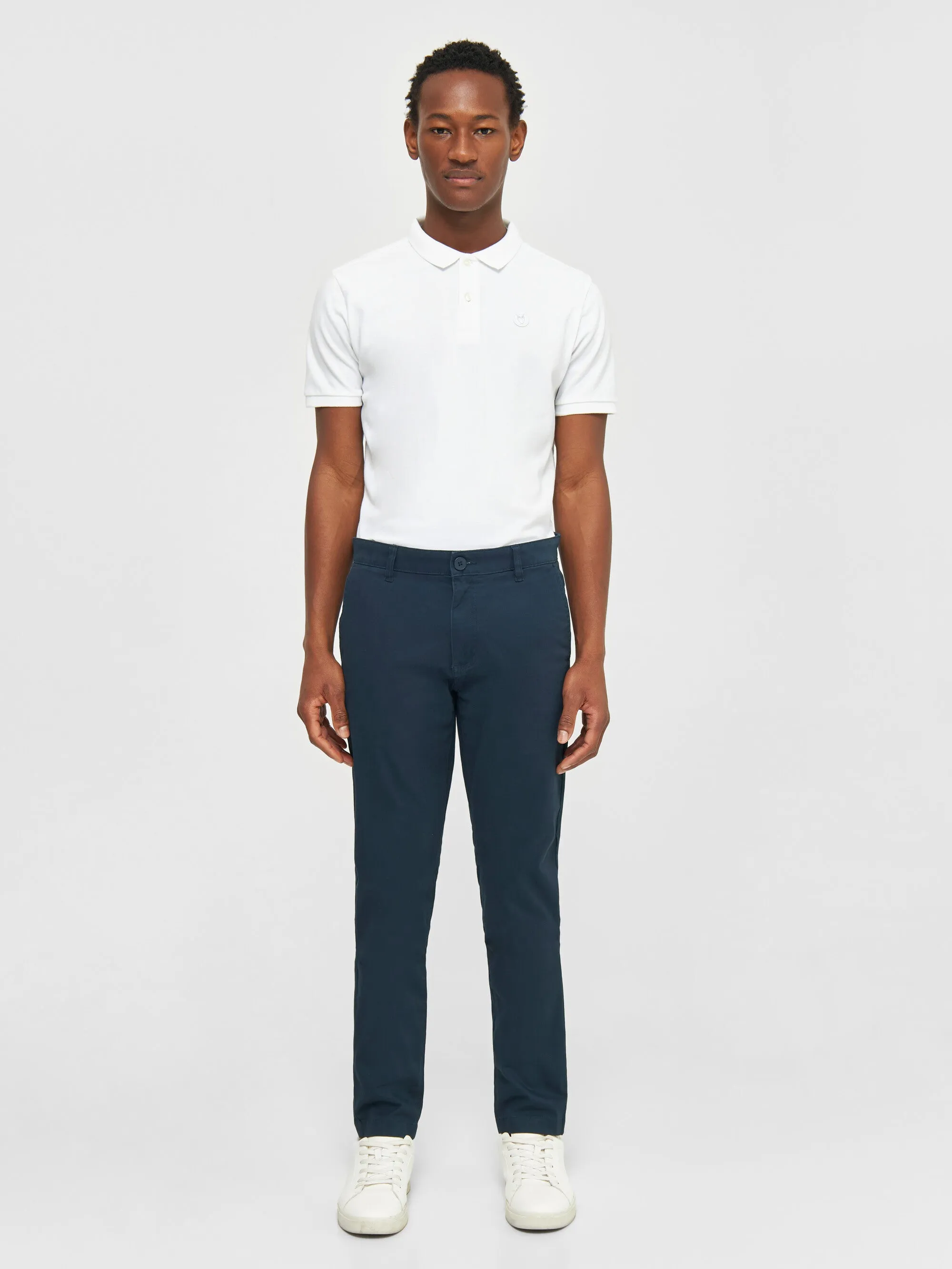 LUCA slim twill chino pants - Total Eclipse Knowledge Cotton