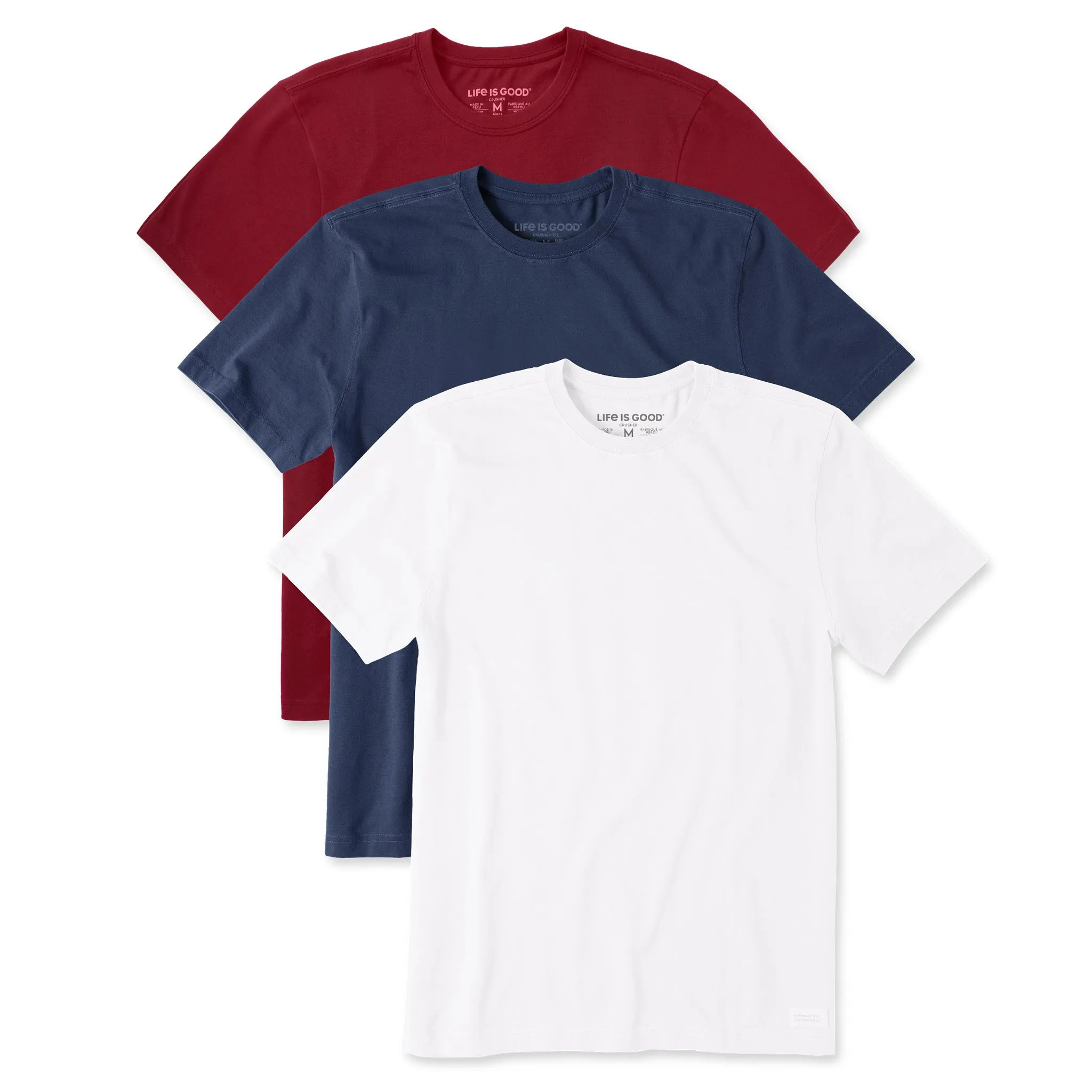 Mens Solid 3-Pack Crusher Tee  Multi 4 LIFE IS GOOD