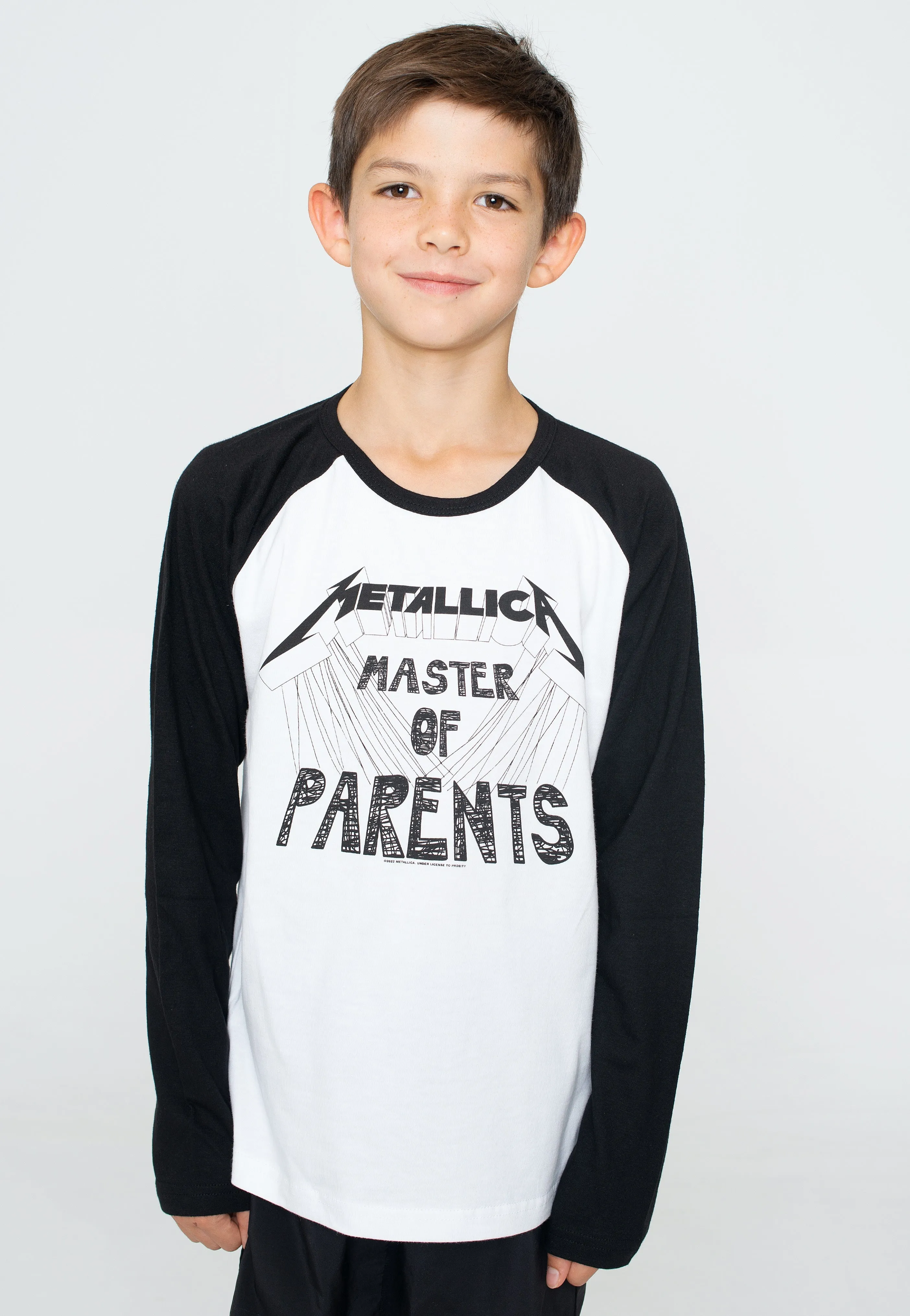 Metallica - Master Of Parents Kids White/Black - Longsleeve