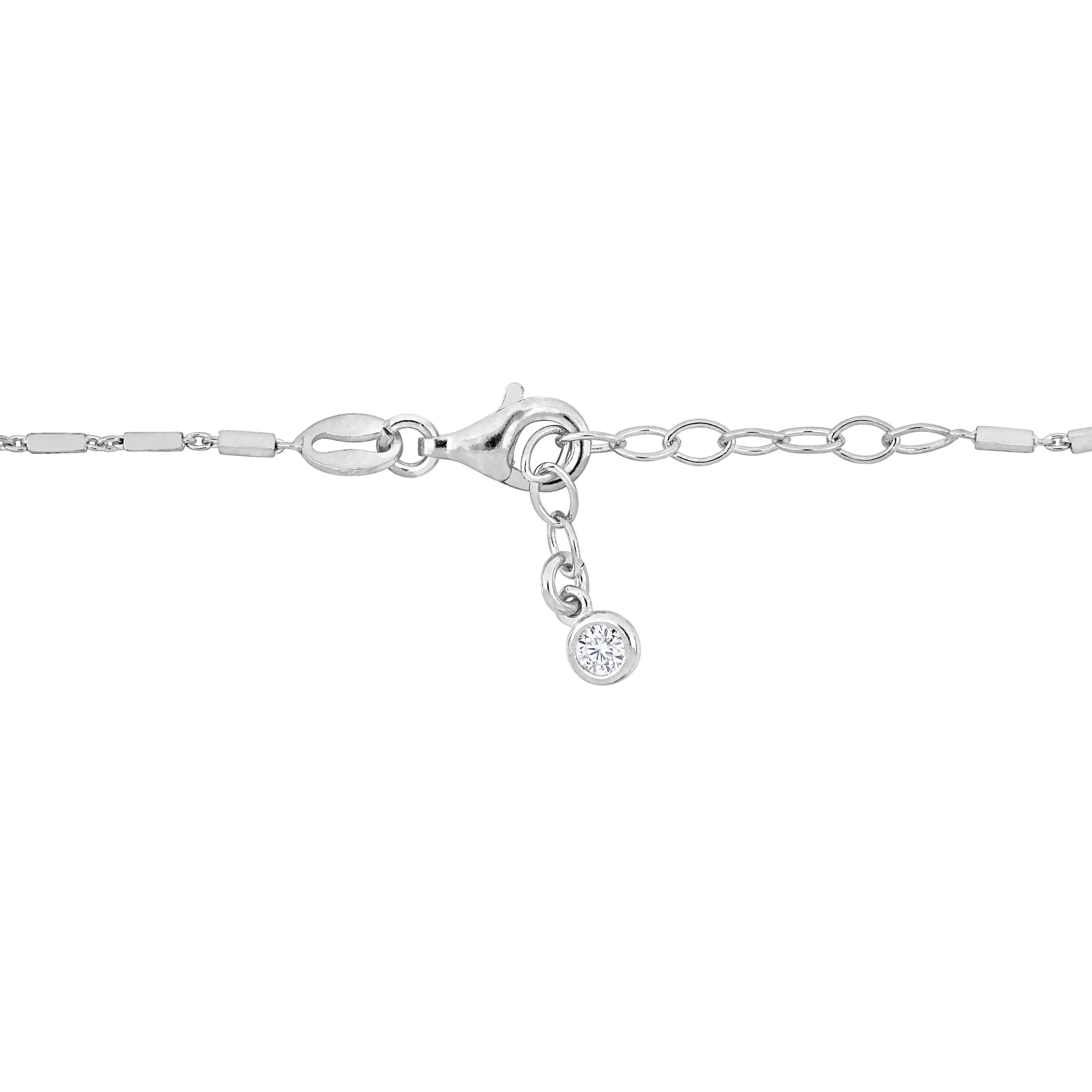 Mimi & Max Children's 1/5ct TGW Cubic Zirconia Infinity and Heart Charm Bracelet with Sterling Silver - 6.5 1 in.