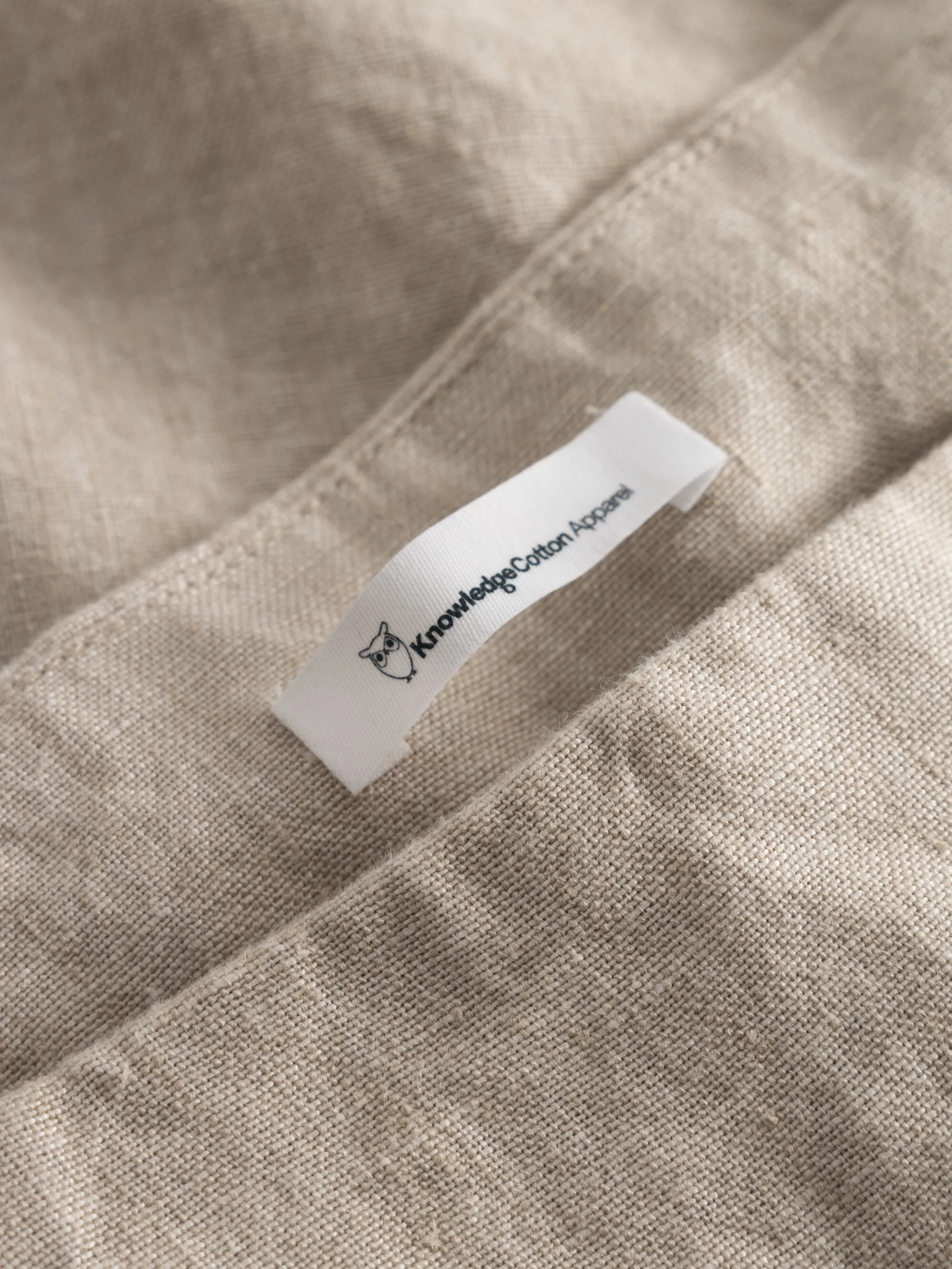 Natural linen wrap skirt - Light feather gray Knowledge Cotton
