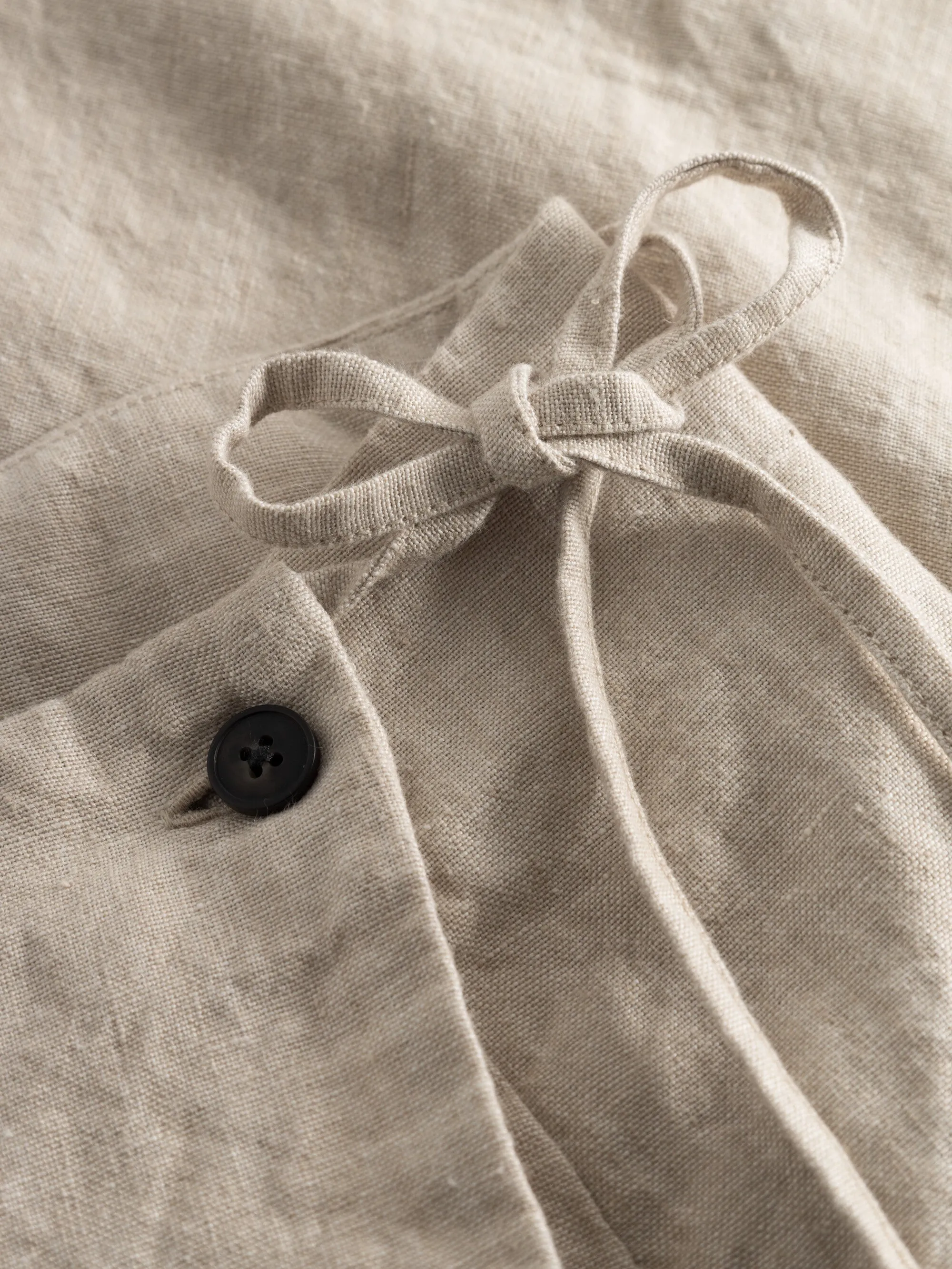 Natural linen wrap skirt - Light feather gray Knowledge Cotton