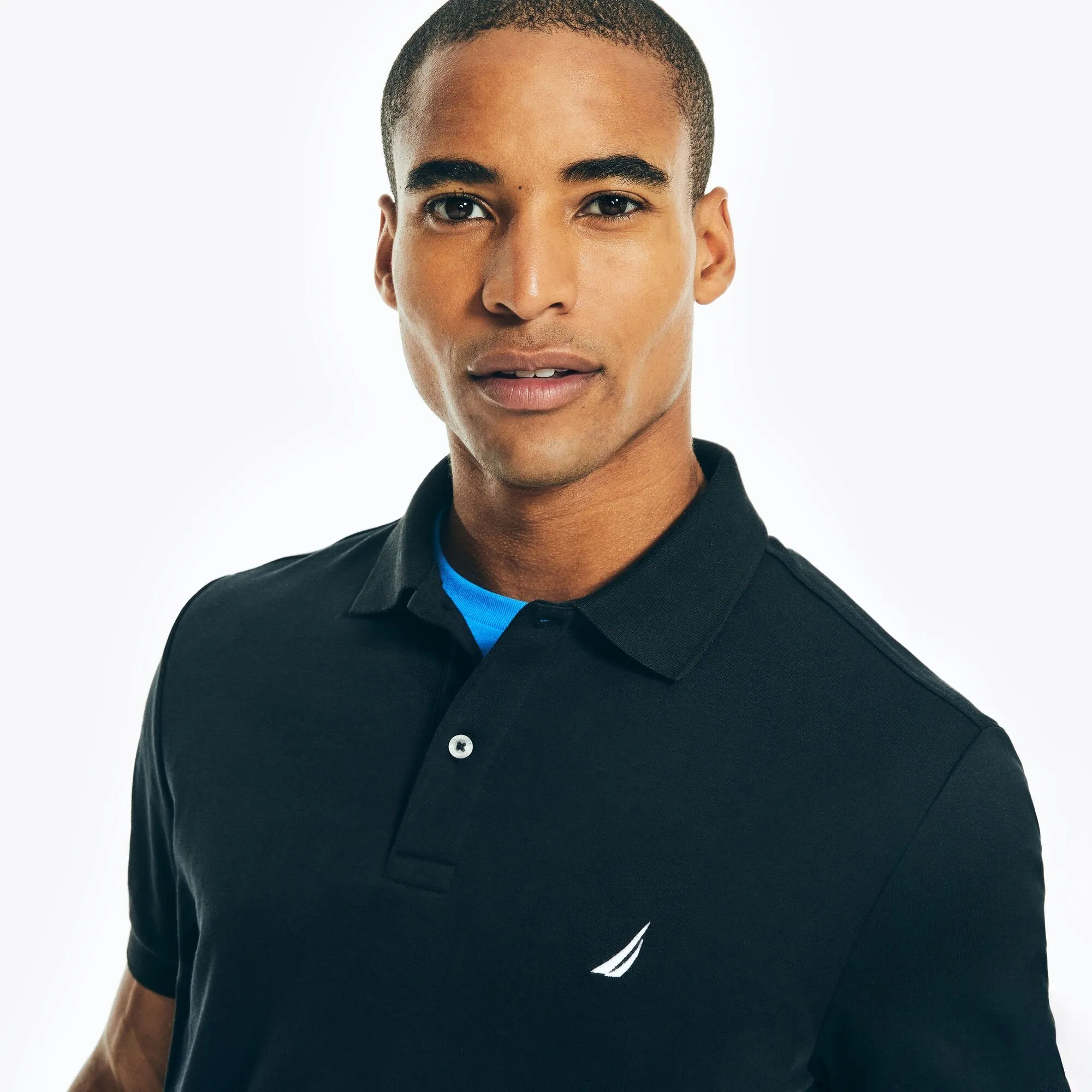 Nautica Mens Slim Fit Interlock Deck Polo