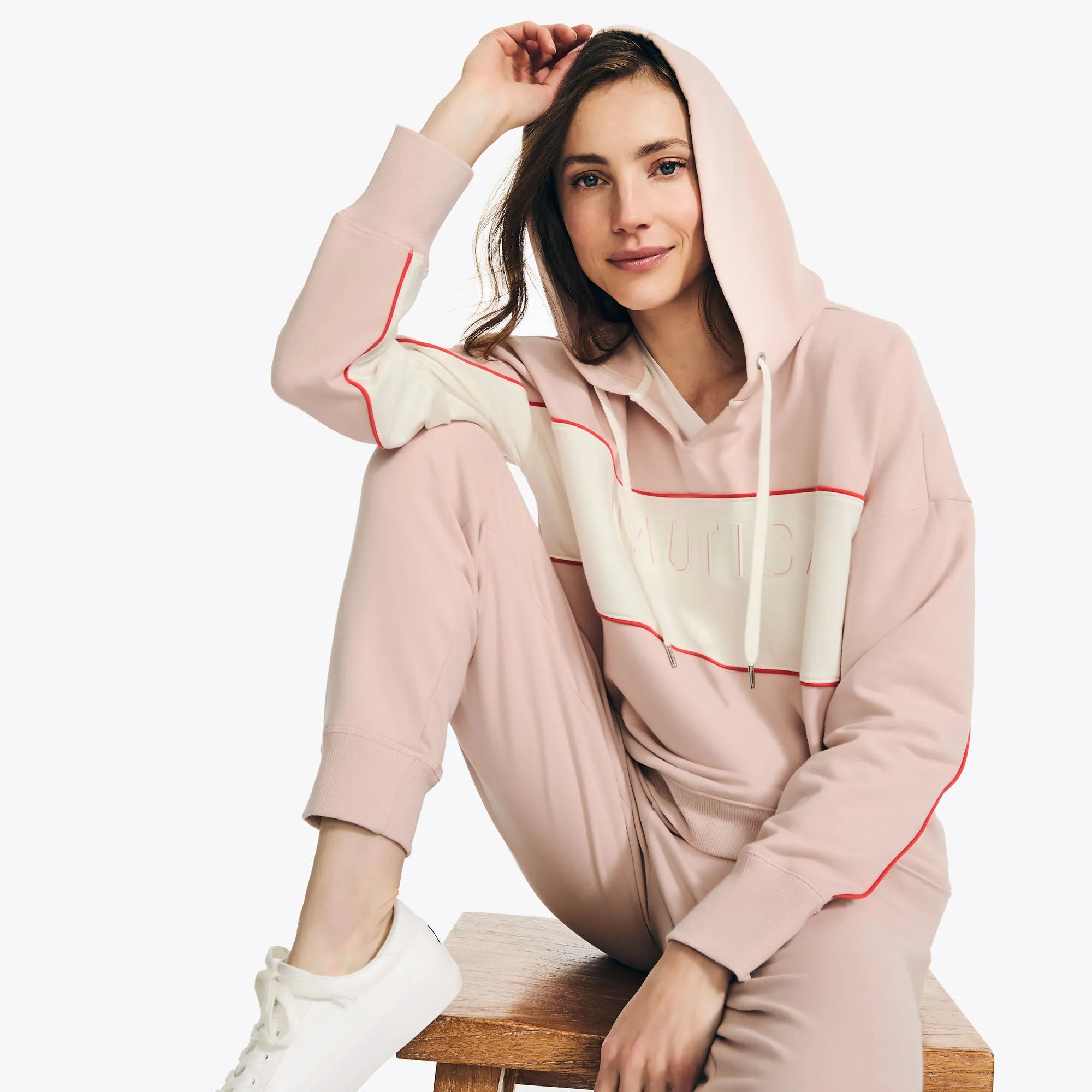 Nautica Womens Logo Pullover Hoodie