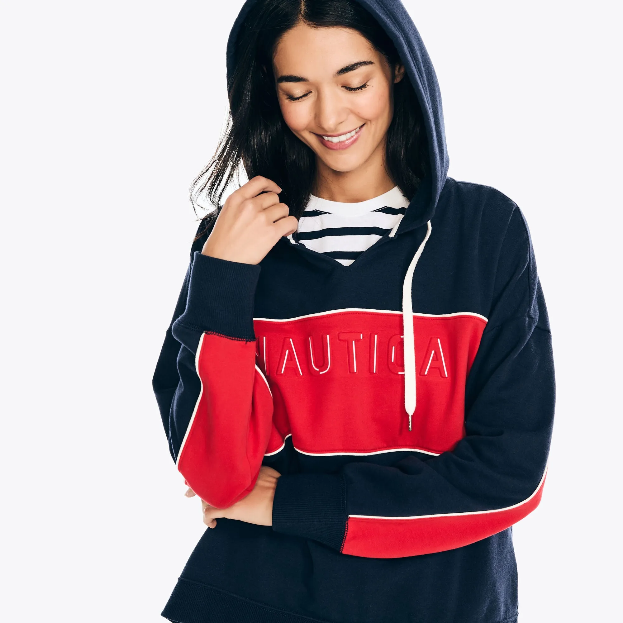 Nautica Womens Logo Pullover Hoodie