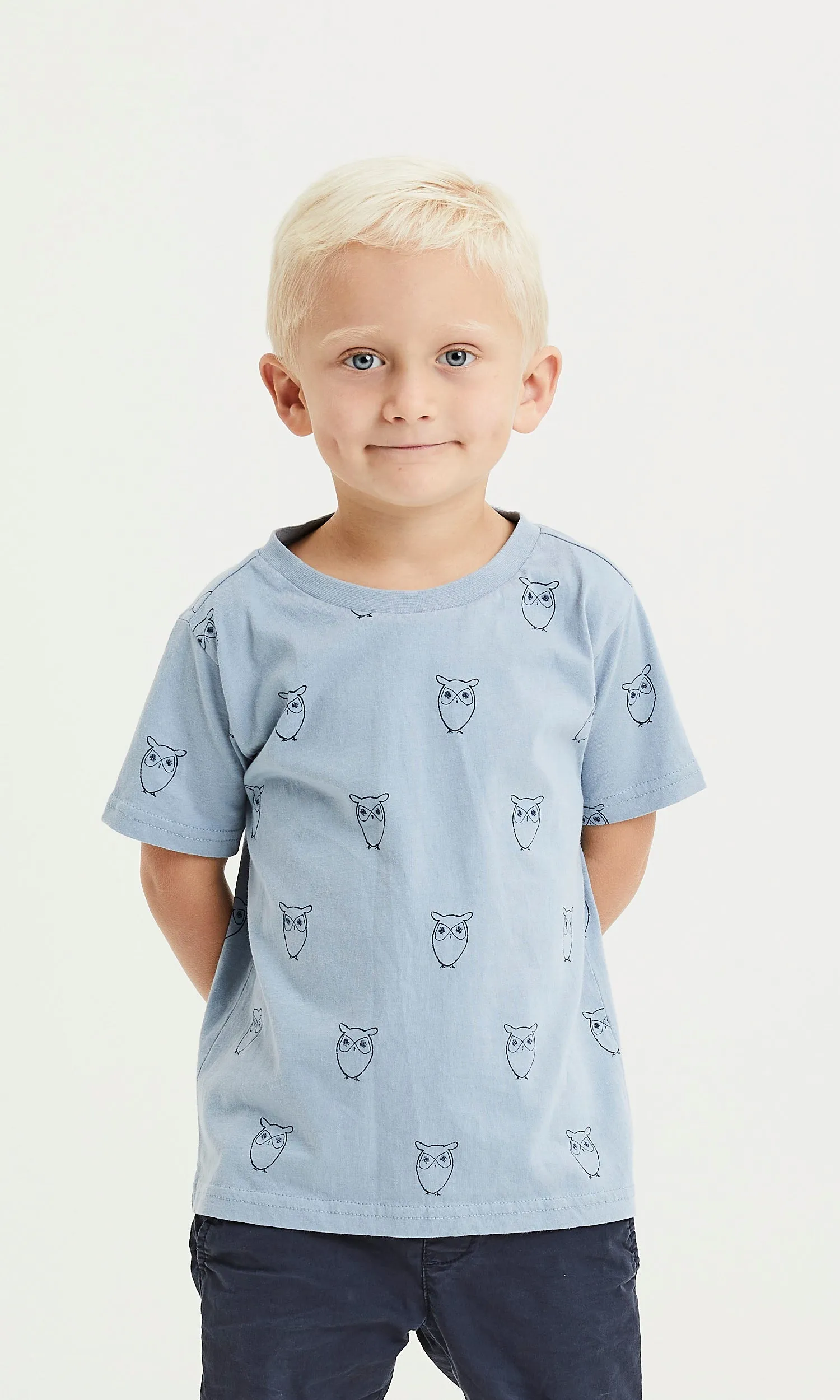 Owl AOP t-shirt - Asley Blue Knowledge Cotton