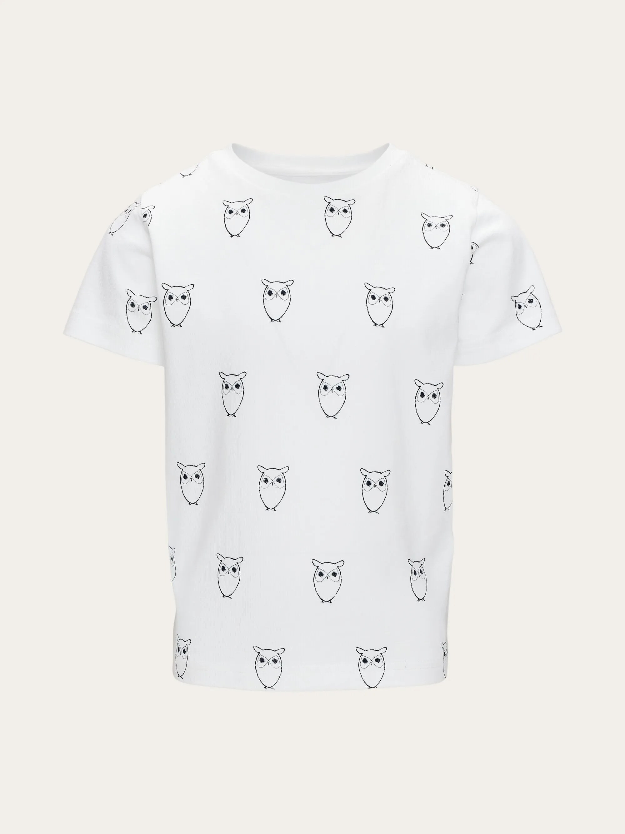 Owl AOP t-shirt - Bright White Knowledge Cotton