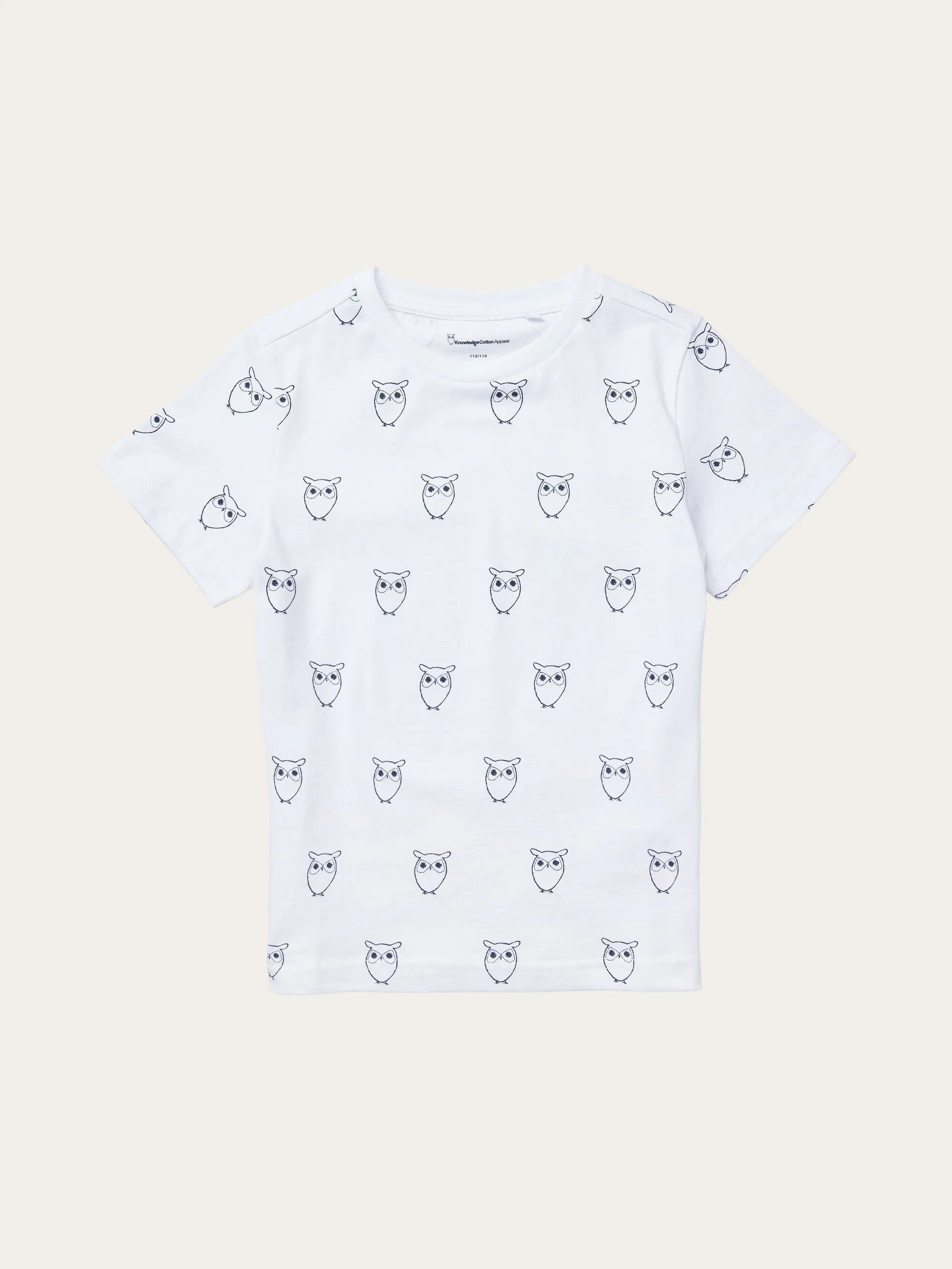 Owl AOP t-shirt - Bright White Knowledge Cotton