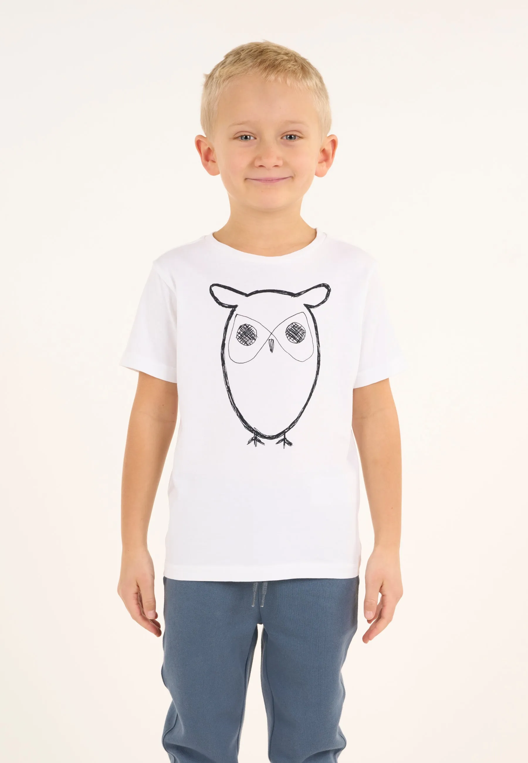 Owl t-shirt - Bright White Knowledge Cotton