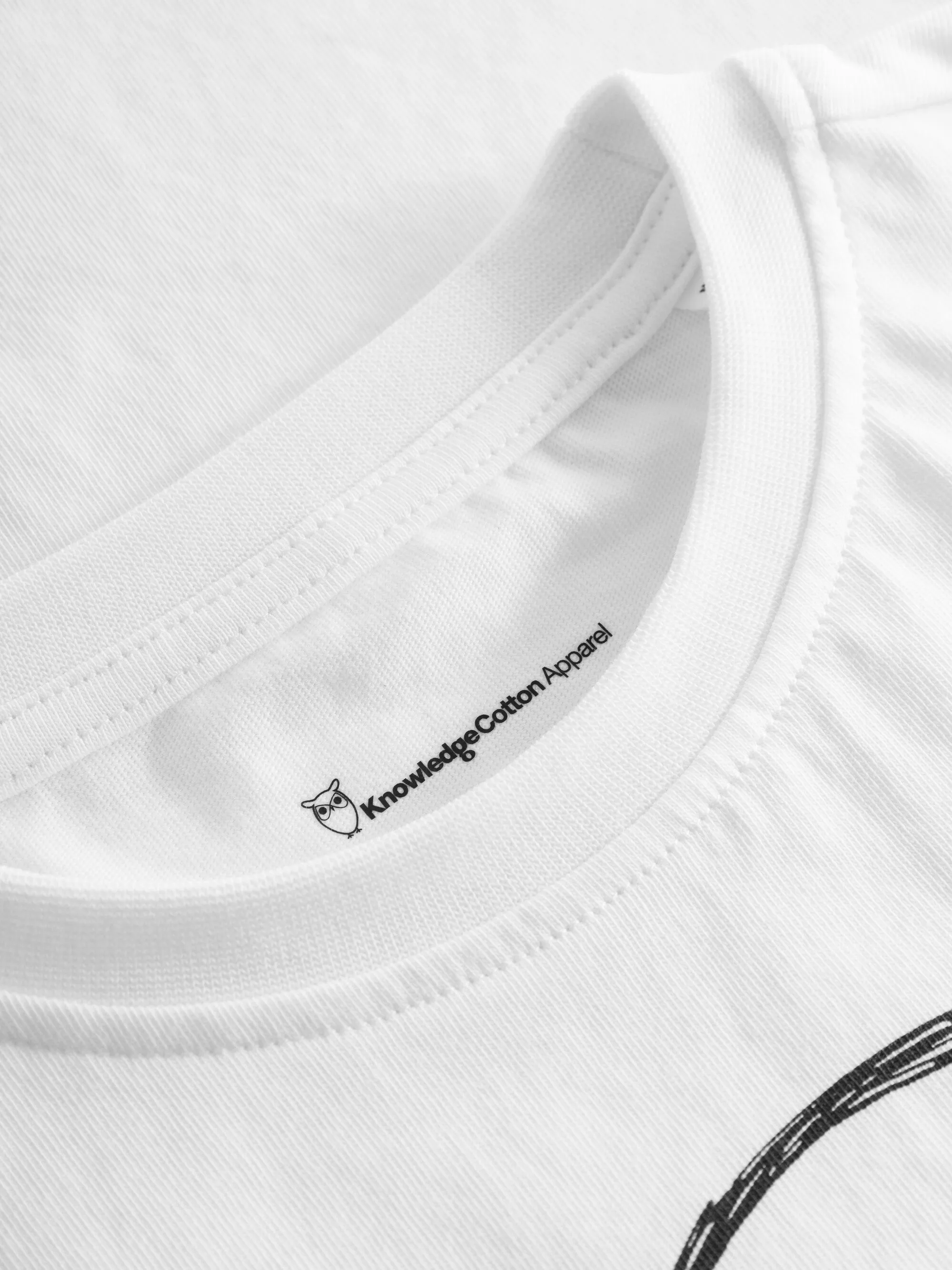 Owl t-shirt - Bright White Knowledge Cotton