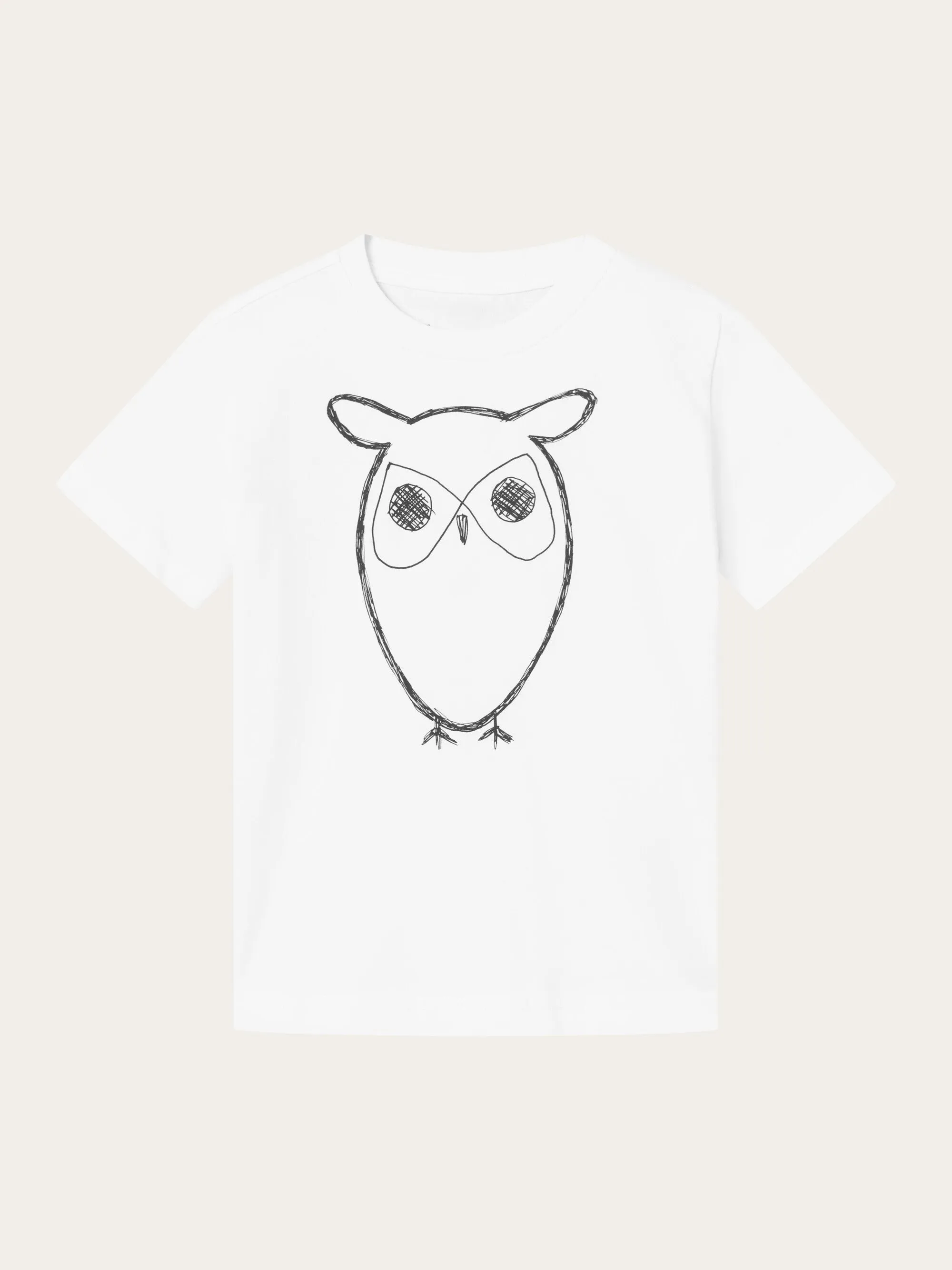 Owl t-shirt - Bright White Knowledge Cotton