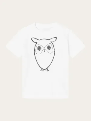 Owl t-shirt - Bright White Knowledge Cotton