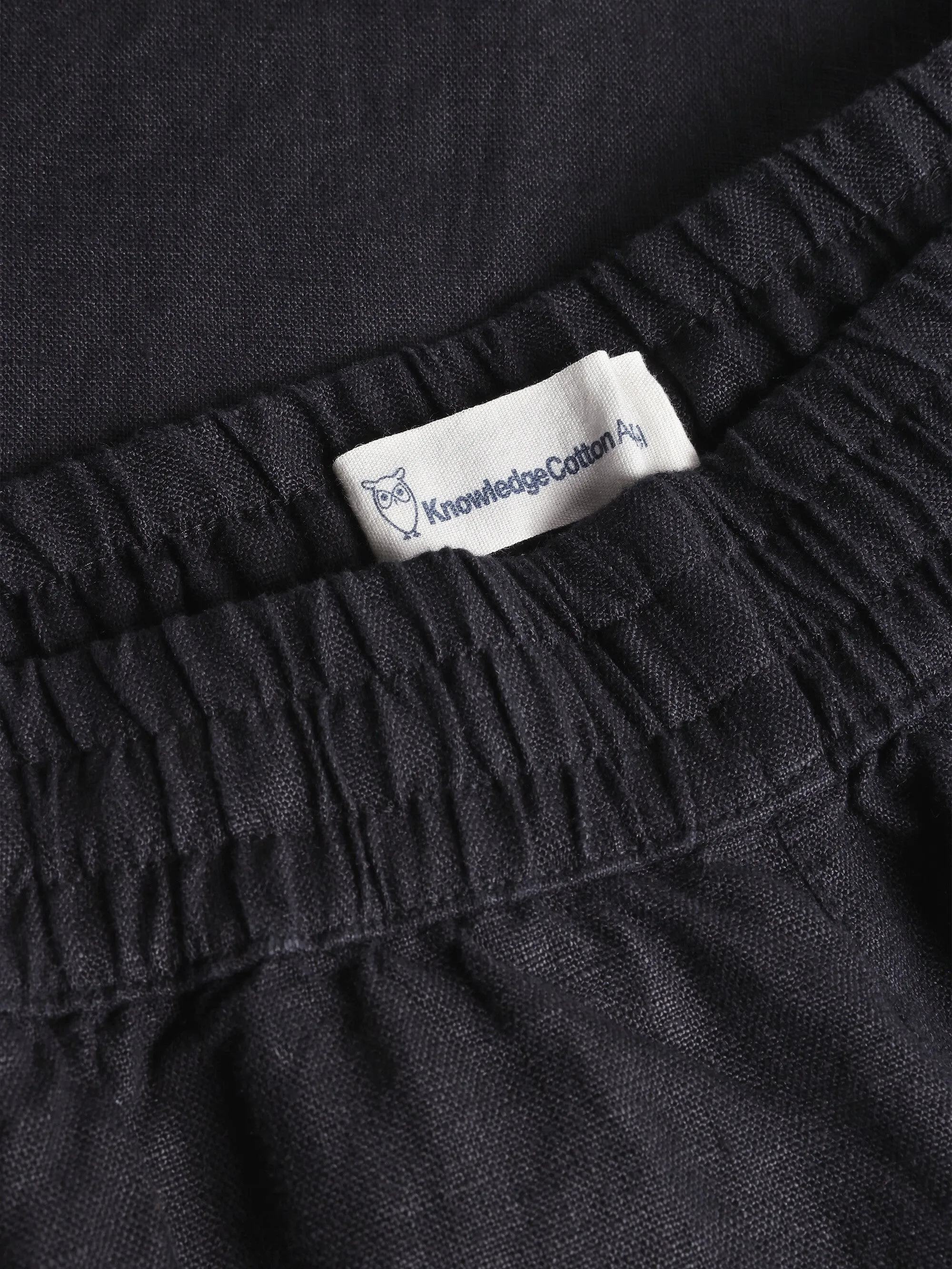 POSEY wide mid-rise linen shorts - GOTS/Vegan - Black Jet Knowledge Cotton