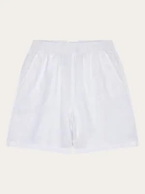 POSEY wide mid-rise linen shorts - GOTS/Vegan - Bright White Knowledge Cotton