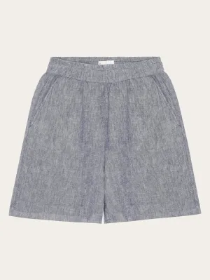 POSEY wide mid-rise linen shorts - GOTS/Vegan - Vintage Indigo Knowledge Cotton
