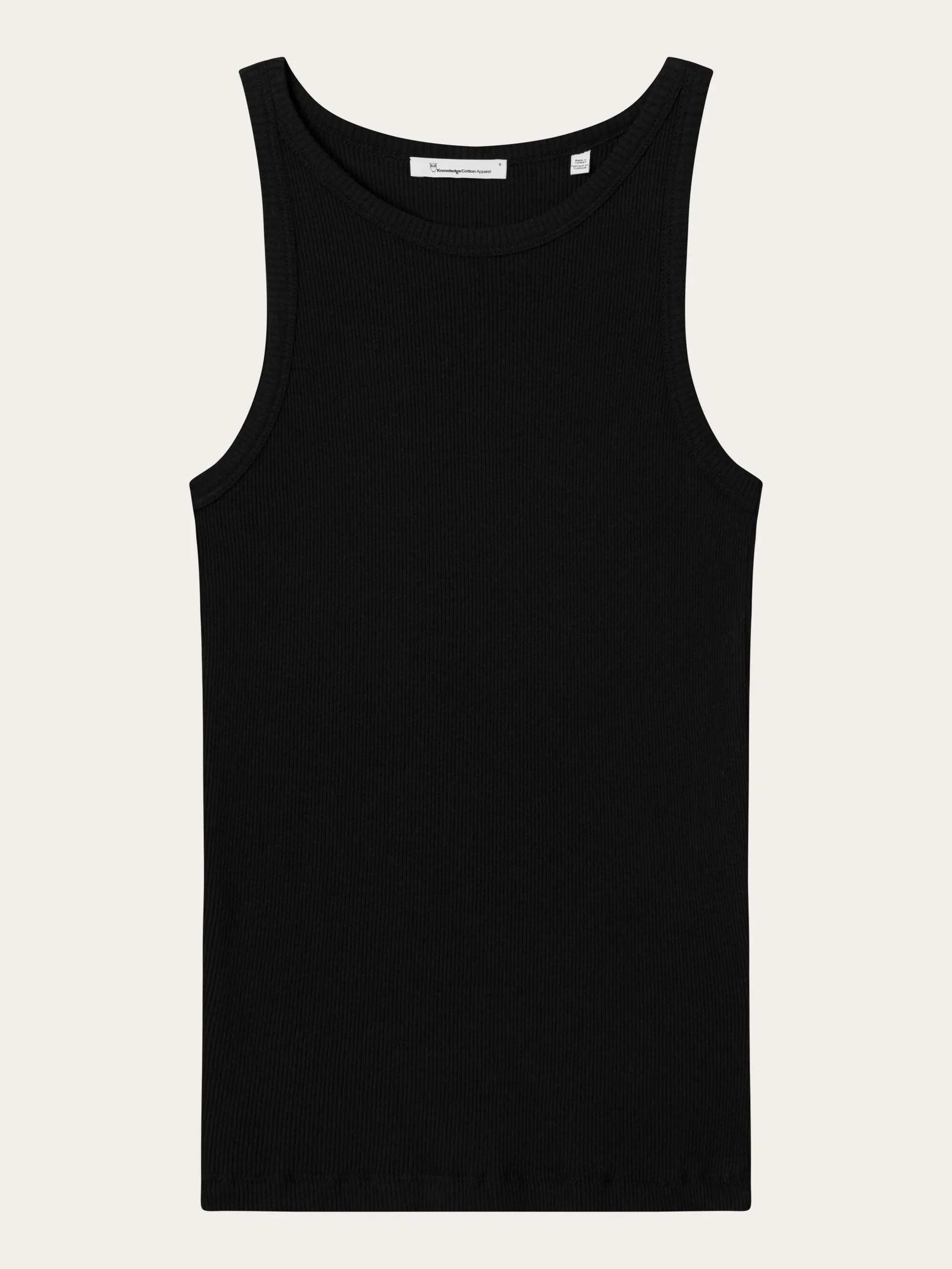 Racer rib top - Black Jet Knowledge Cotton