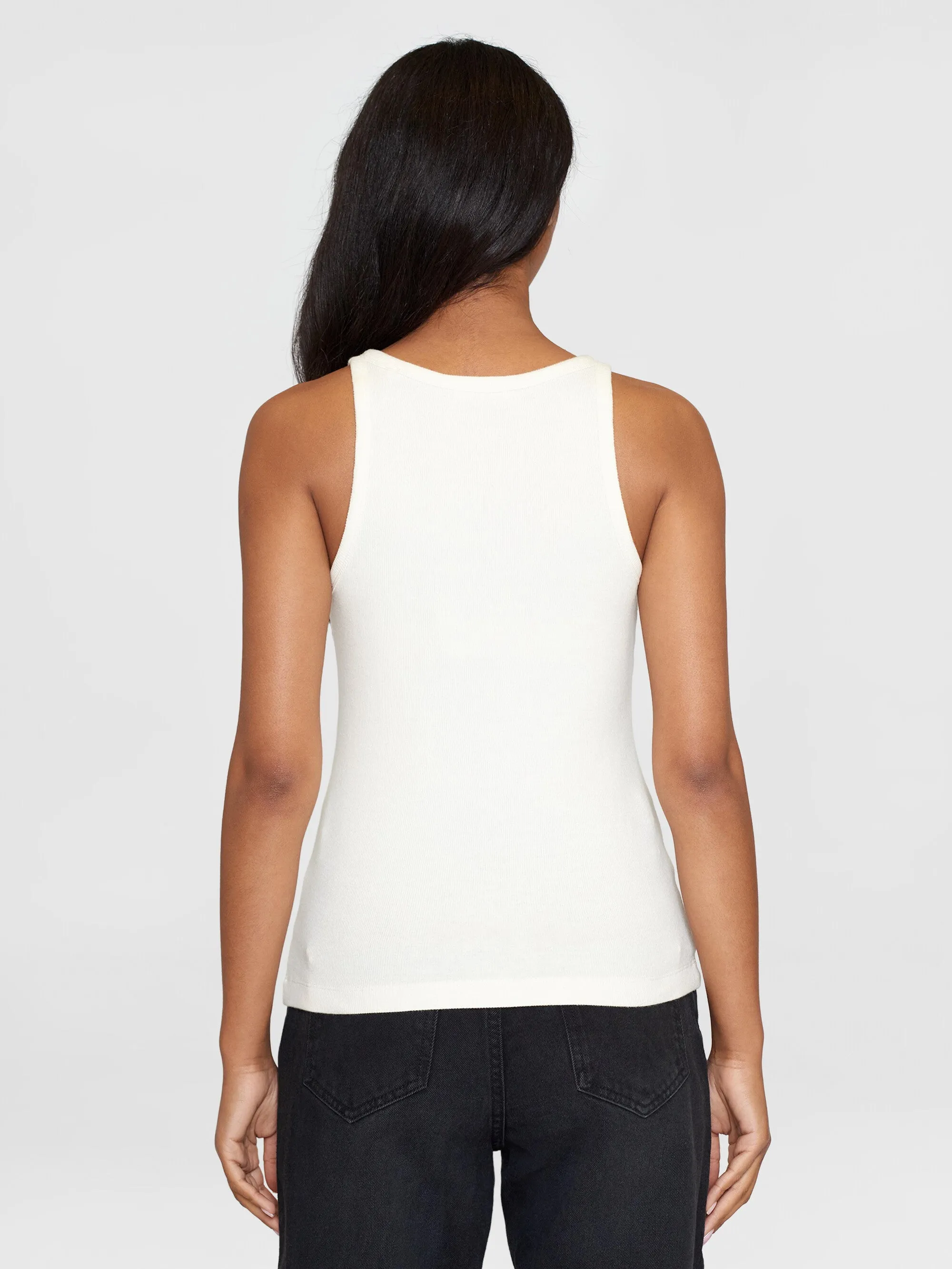Racer rib top - Star White Knowledge Cotton