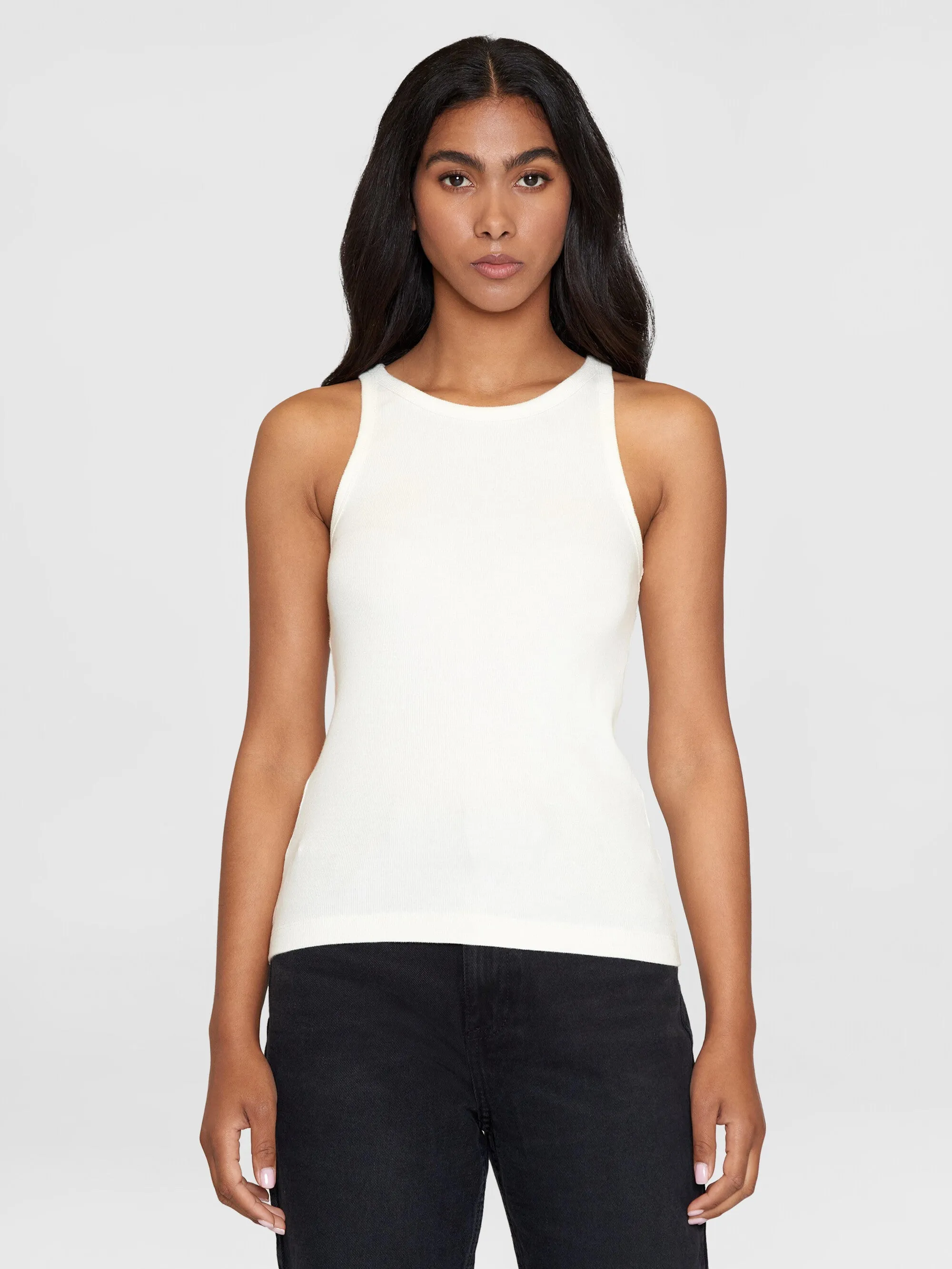 Racer rib top - Star White Knowledge Cotton